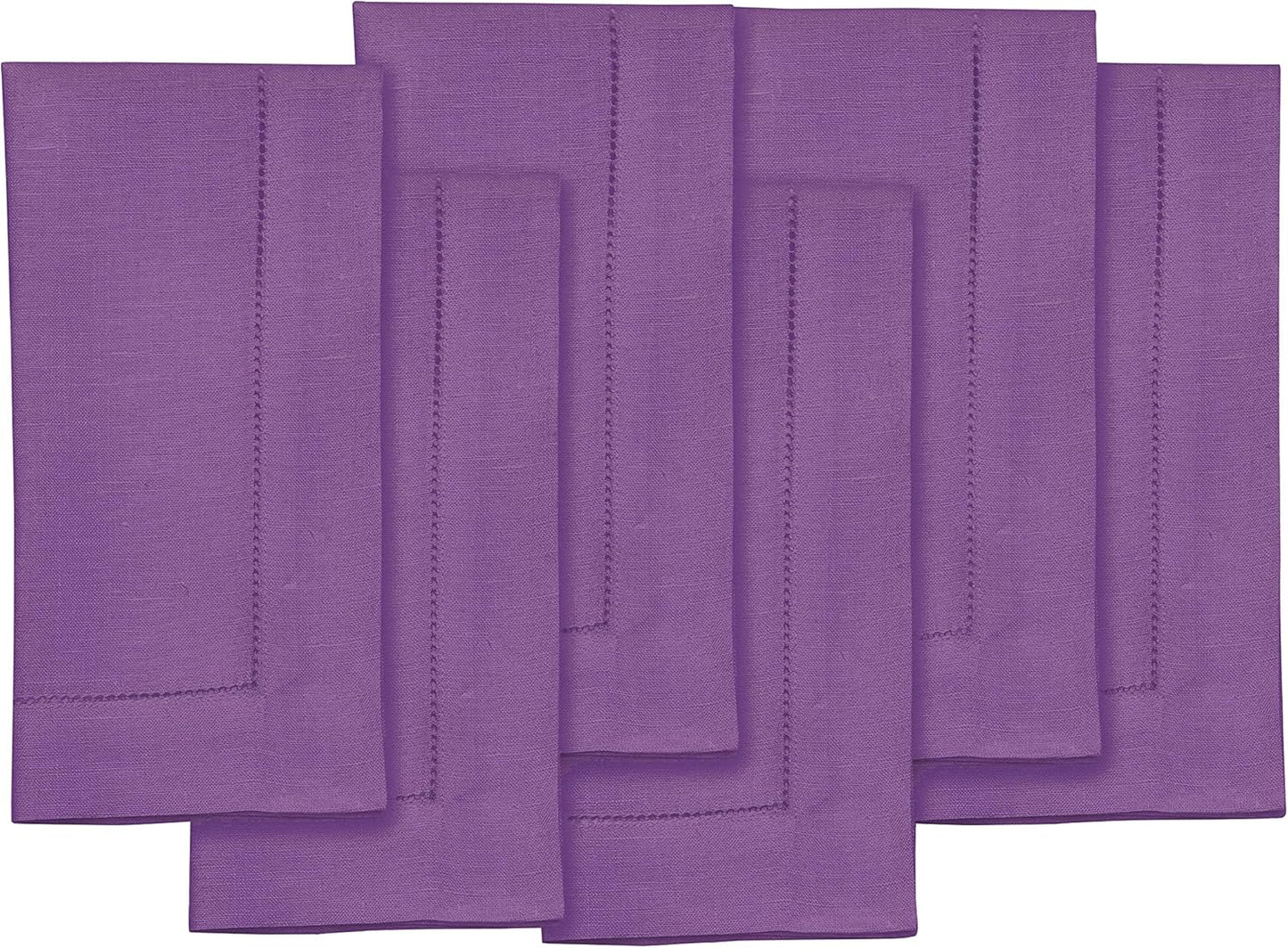 Purple Linen Napkins Set of 6 - 100% Pure Linen for Holidays