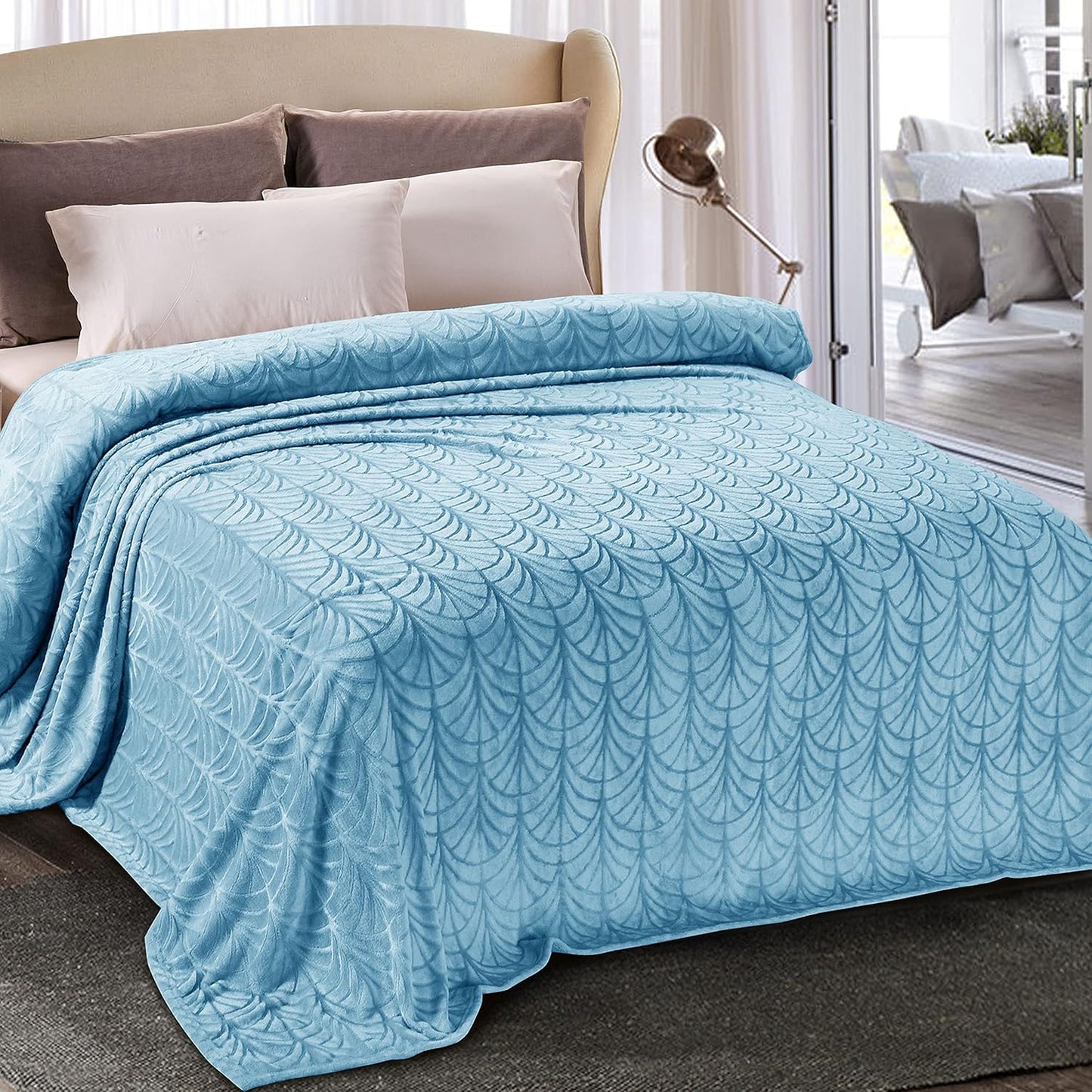 Whale Flotilla Flannel Fleece King Size Blanket for All Seasons