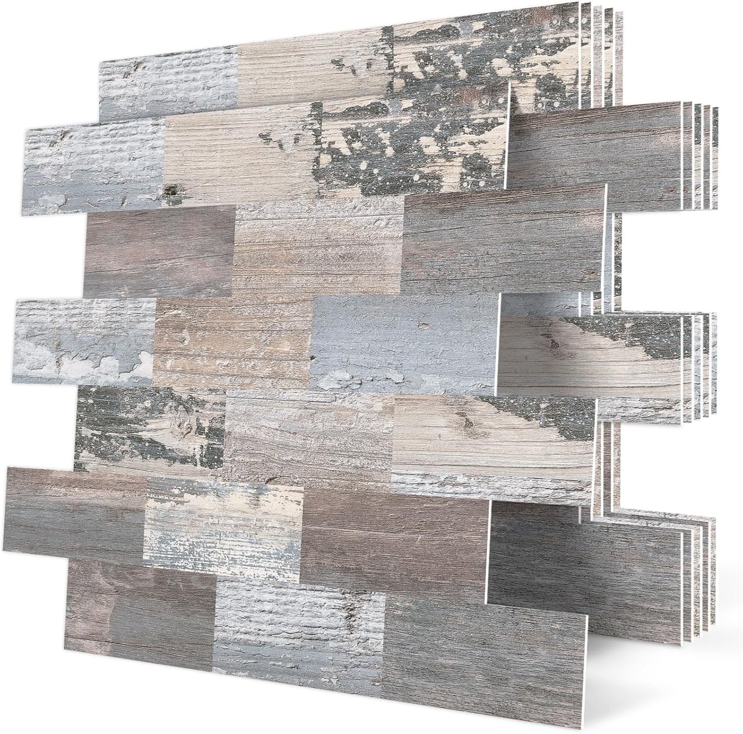 DEWOO 20-Sheet Peel and Stick Rustic Backsplash Wall Tile
