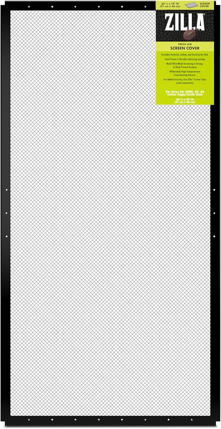 Zilla Fresh Air Screen Cover for Reptile Terrariums, 36 x 18 in