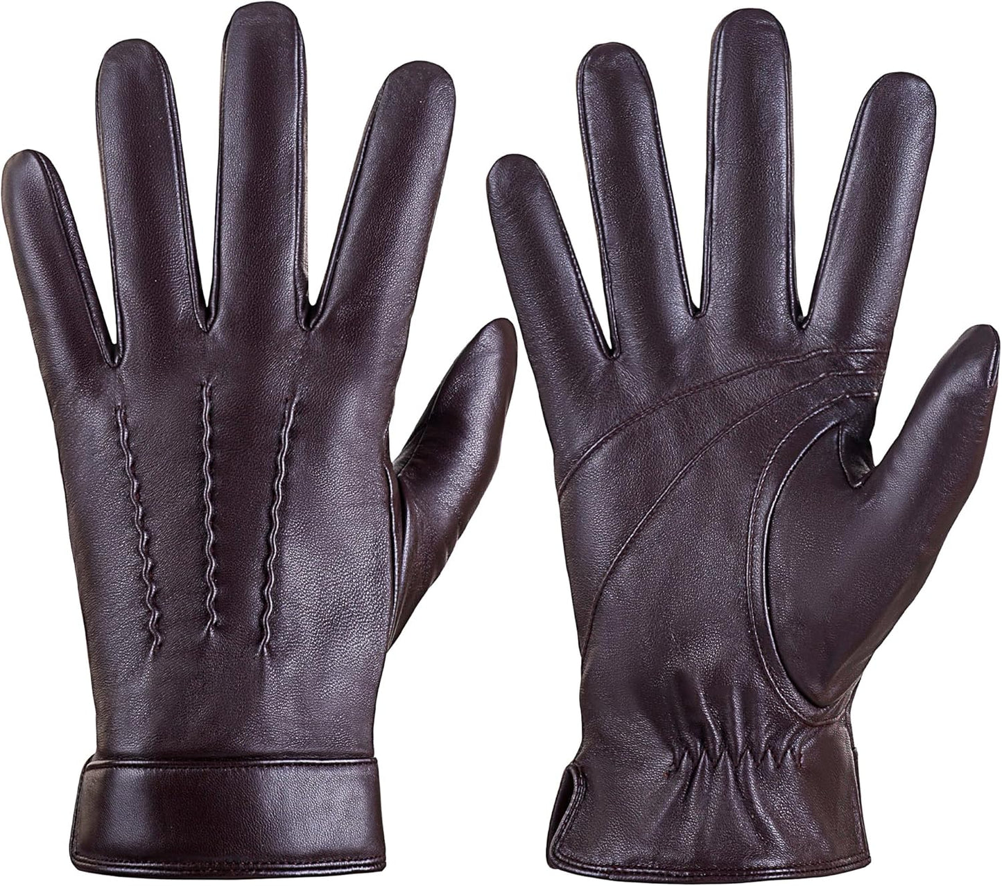Soft Sheepskin Gloves for Men, Warm Touchscreen, LOKIMSI