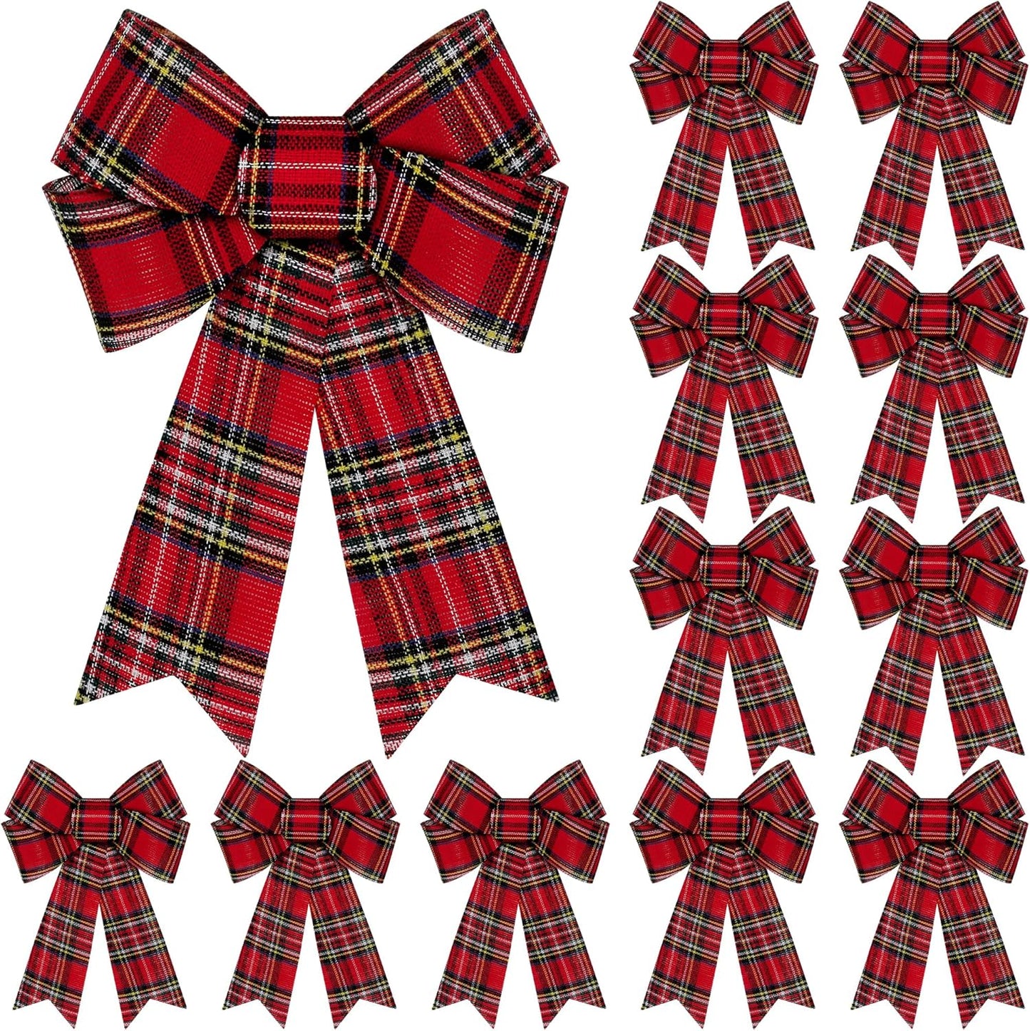 Large White Black Red Christmas Bows for Tree and Decor