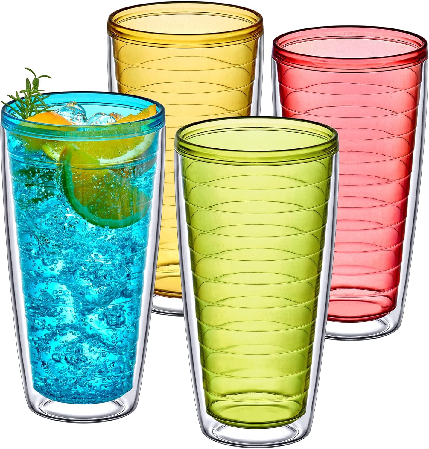 Alaska 24-Ounce Insulated Plastic Tumblers Set of 4 for Drinks