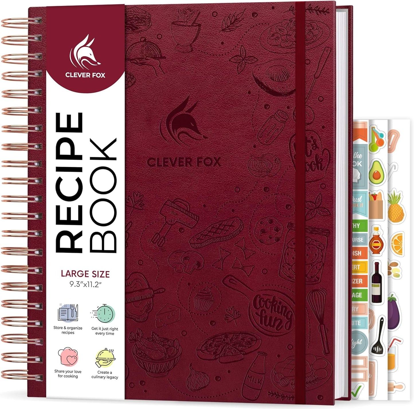 Clever Fox Recipe Book Spiral Blank Family Cookbook Journal