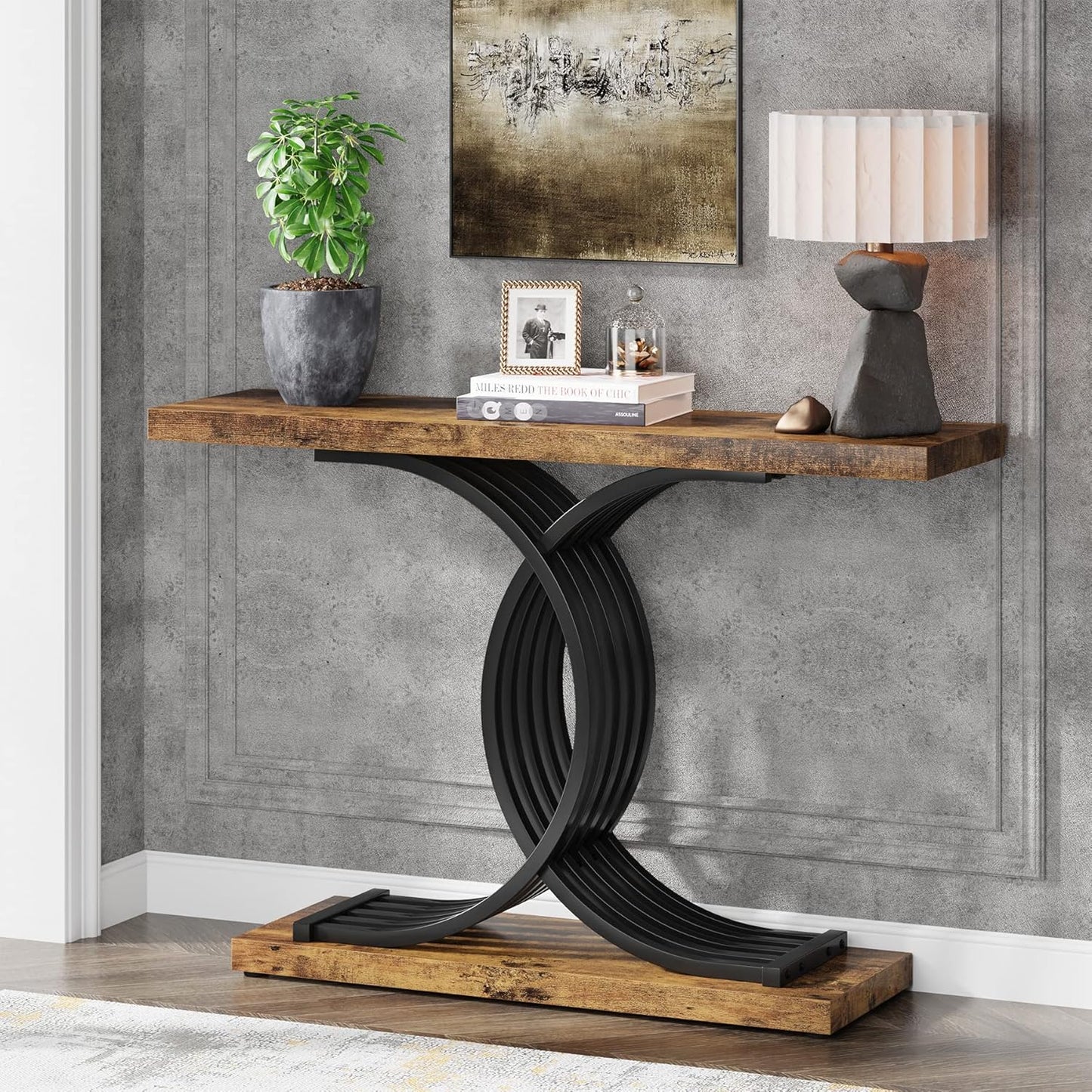 Tribesigns Industrial Entryway Console Table for Modern Spaces