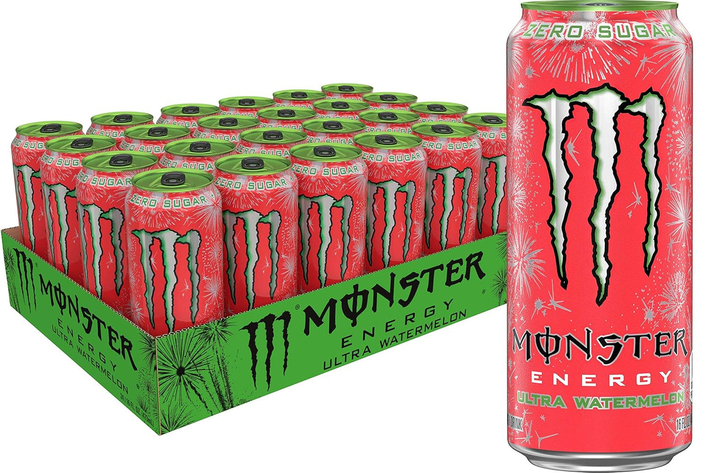 Monster Energy Ultra Watermelon Sugar Free Drink 16 Ounce Pack