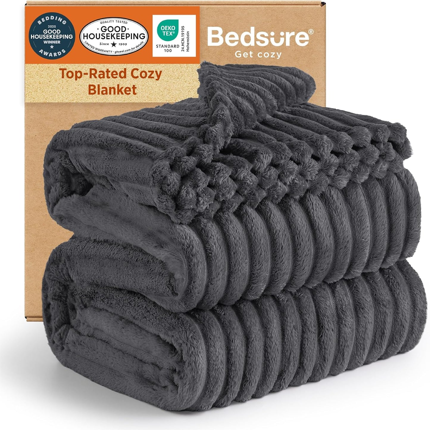 Bedsure GentleSoft Grey Full Blanket - Cozy Soft Throws for All