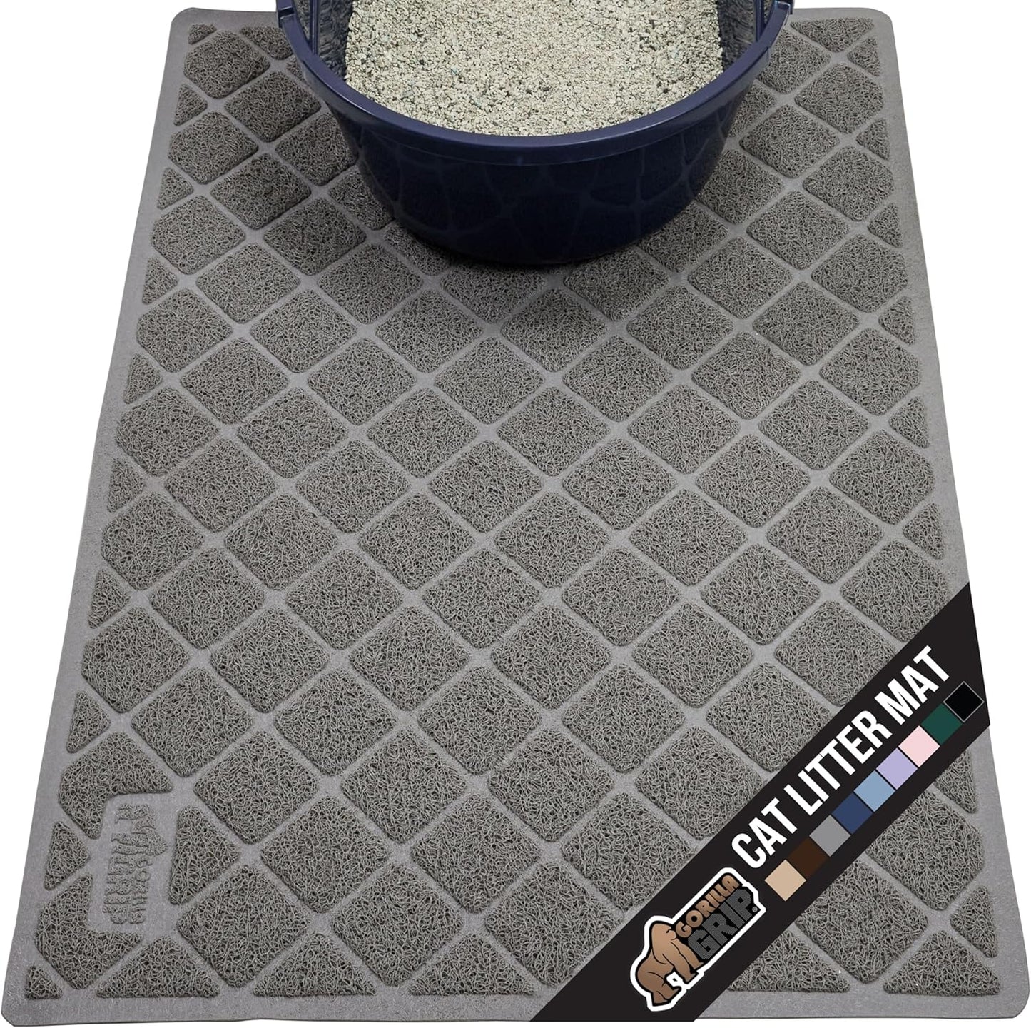 GORILLA GRIP Cat Litter Box Mat for Less Mess and Clean Floors