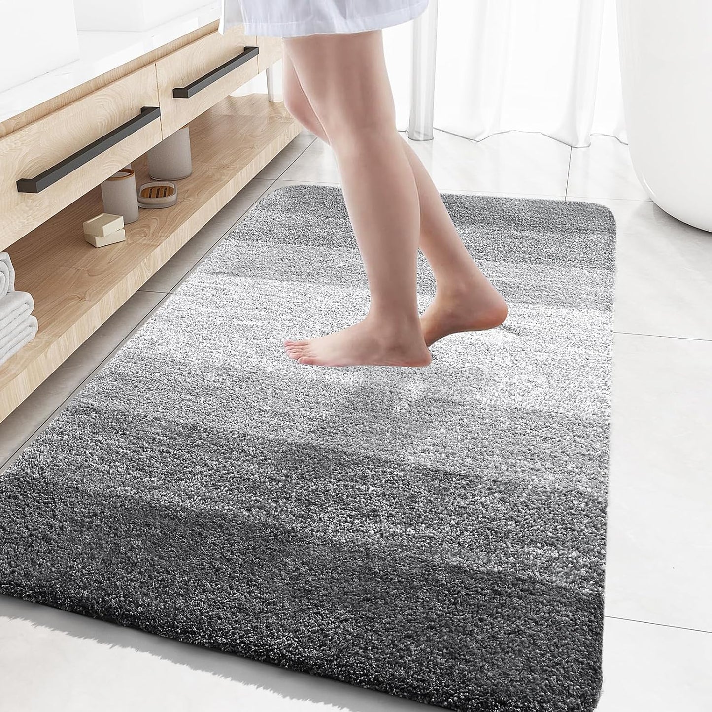 OLANLY Extra Soft Microfiber Bathroom Rugs Mat 59x35 for Home
