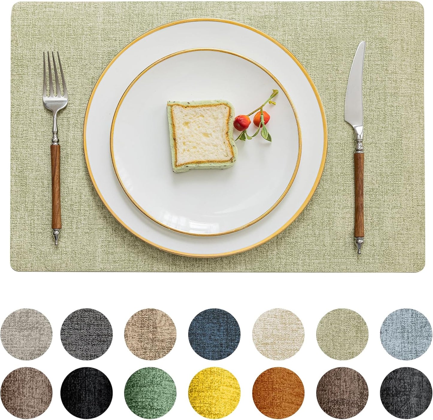 Romanstile Vinyl Placemats Set of 8 - Heat Resistant & Waterproof