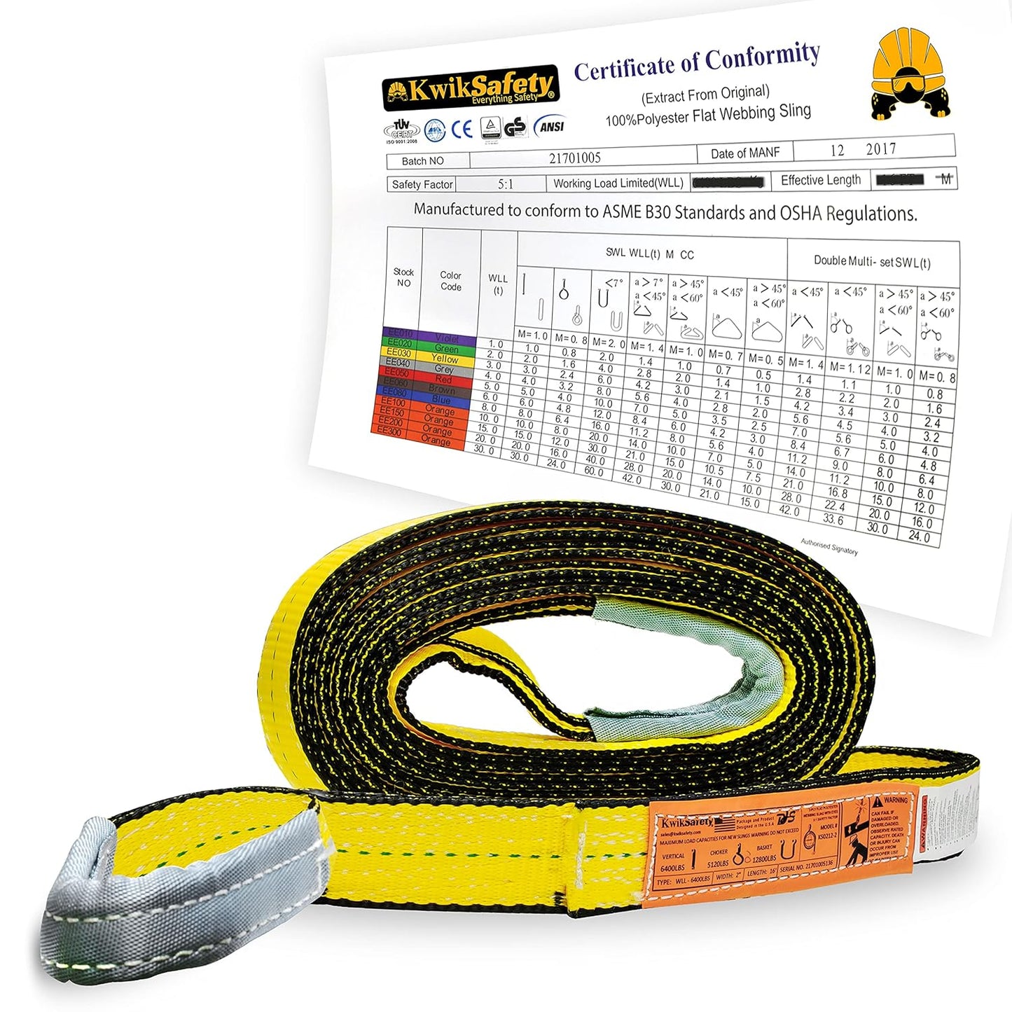 Mighty Sumo 2x 10 Poly Web Sling Lifting Strap for Heavy Duty Use