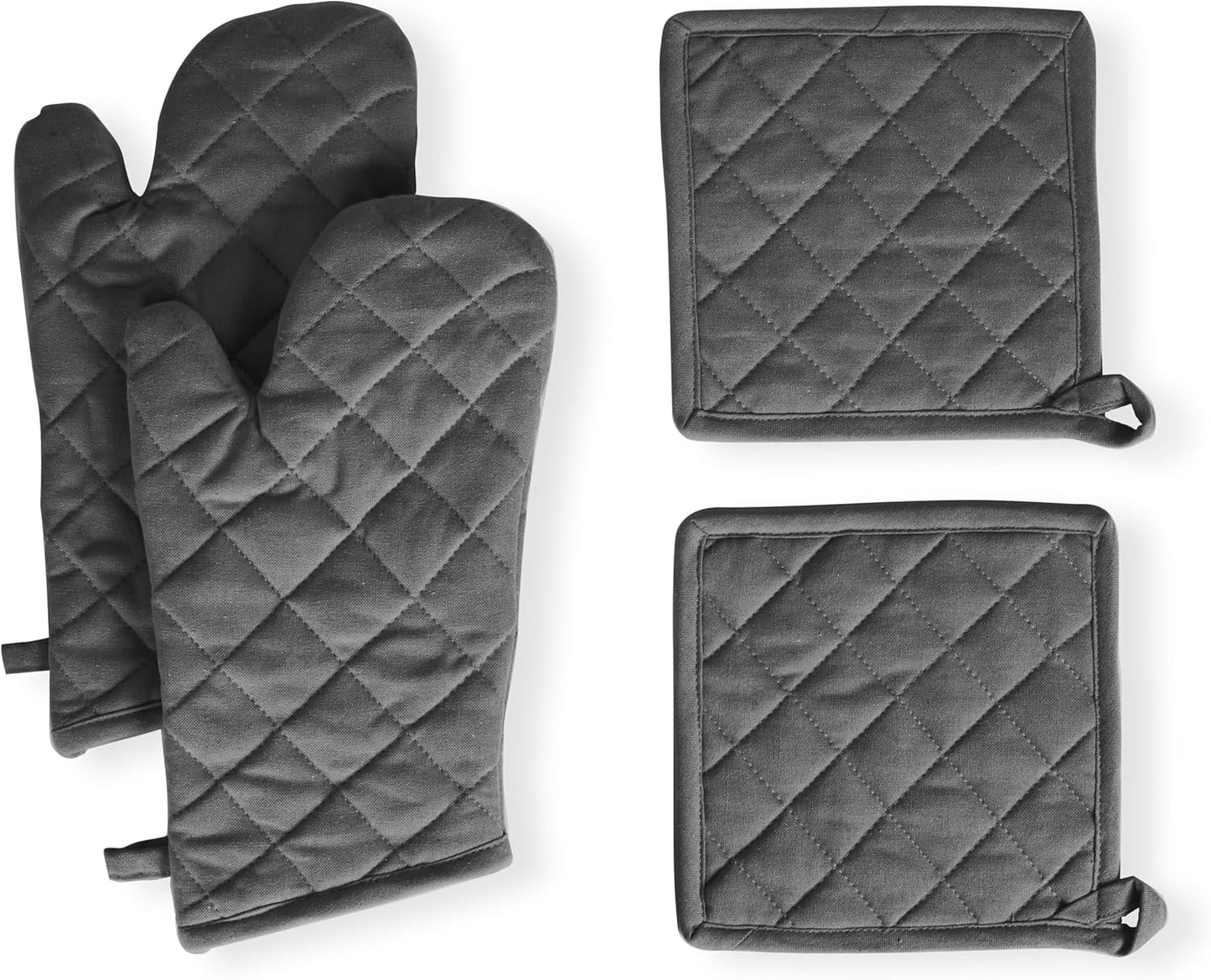 Non-Slip Heat Resistant Cotton Oven Mitts Set