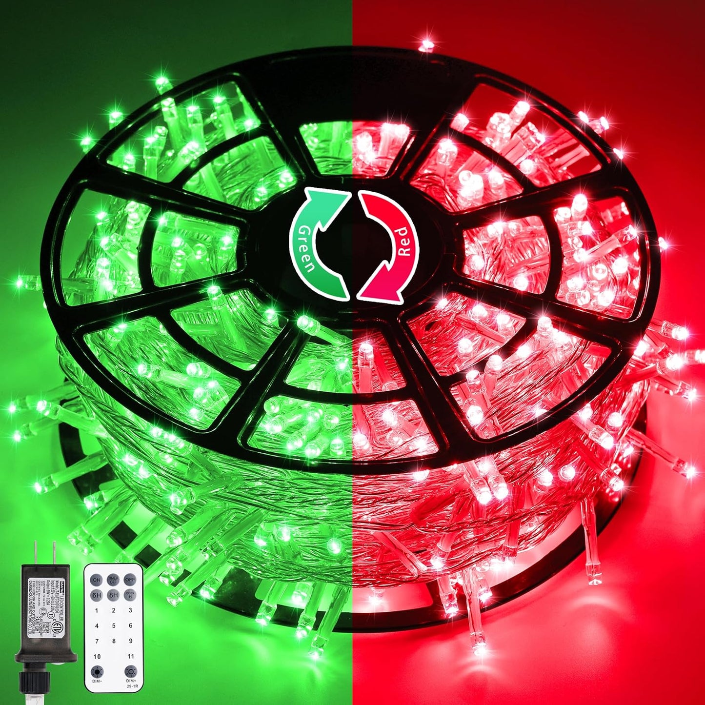 Color Changing 168ft 600 LED Red Green Halloween Lights Outdoor