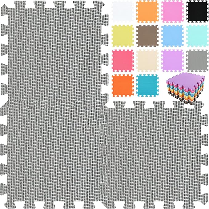 qqpp EVA Rubber Interlocking Puzzle Foam Floor Mats for Kids