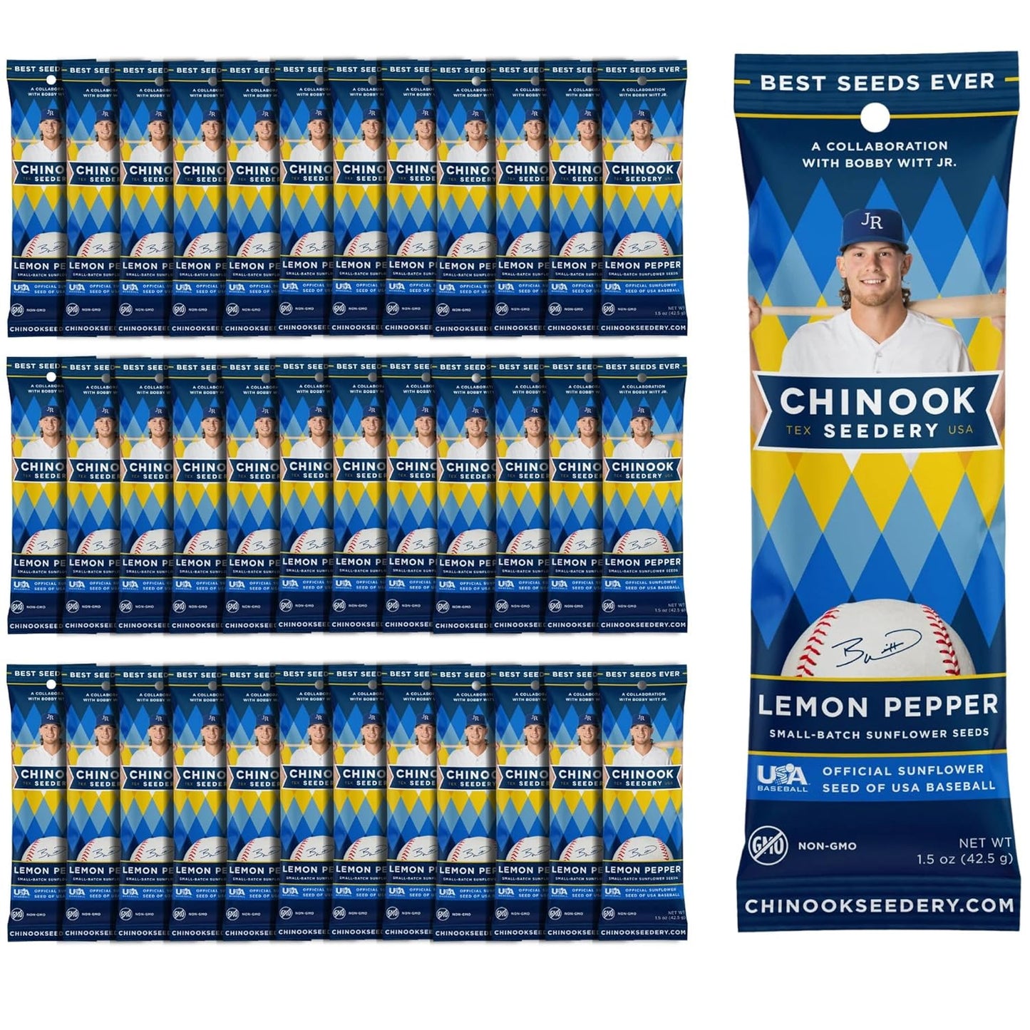 Chinook Seedery Jumbo Lemon Pepper Sunflower Seeds - 1.5 oz Pack