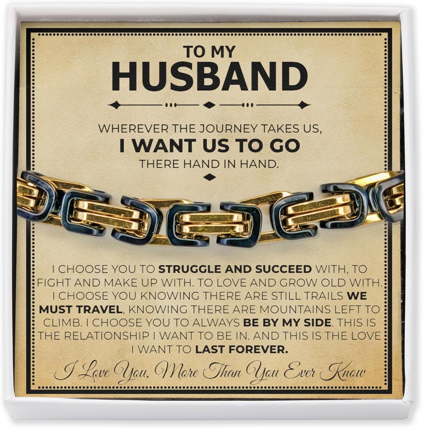 Classic Steel Bracelet Gift Set for Husband - Romantic Jewelry