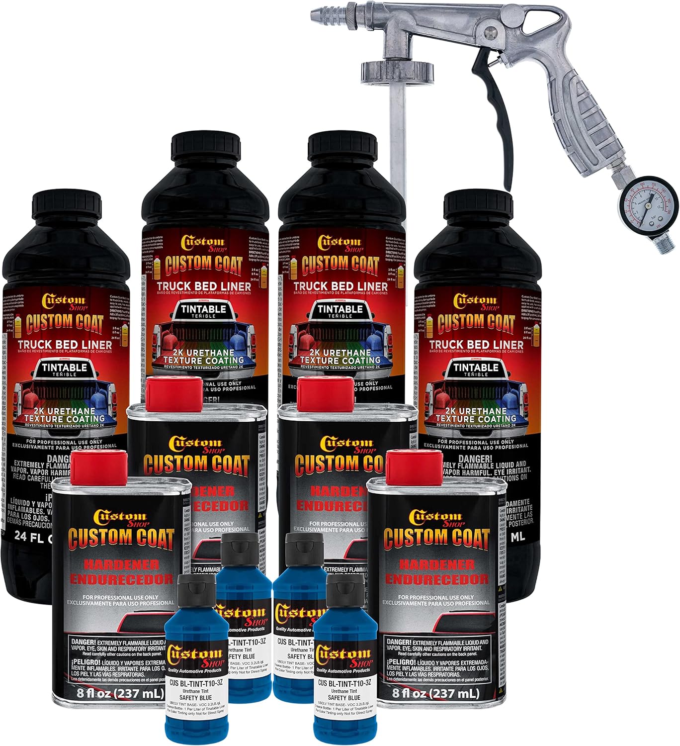 Custom Coat Safety Blue 1 Gallon Urethane Truck Bed Liner Kit