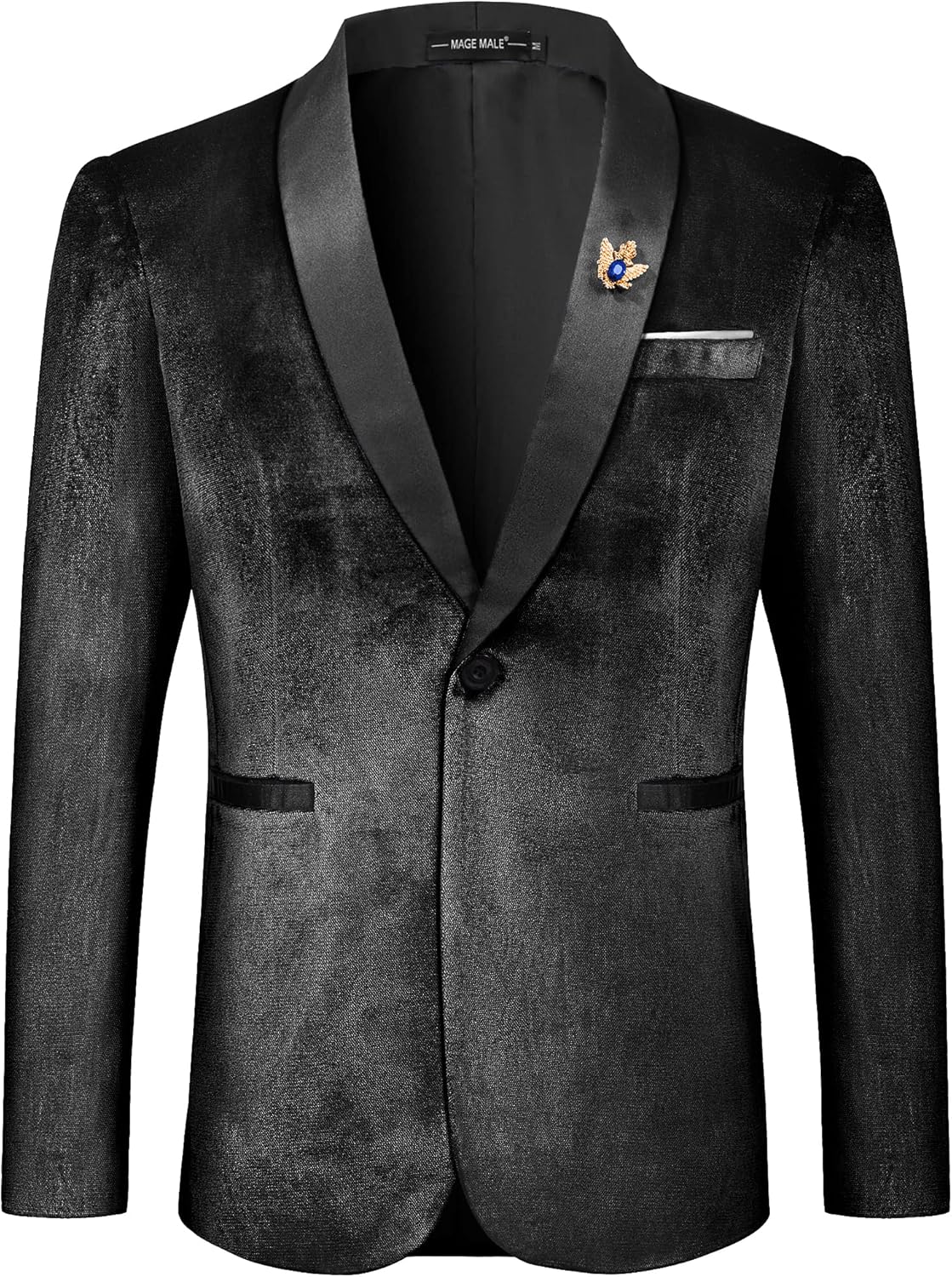 MAGE MALE Men's Velvet Slim Fit Suit Blazer for Any Occasion