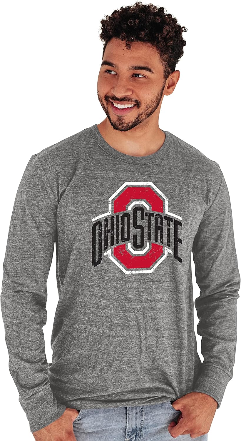 Ohio State Buckeyes Long Sleeve Tri-Blend T-Shirt for Fans