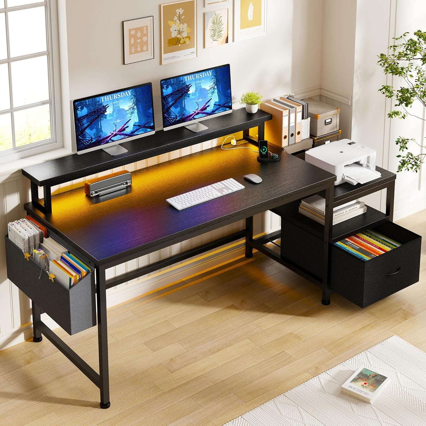 EnHomee 57 Desk: Organize Your Workspace Efficiently!