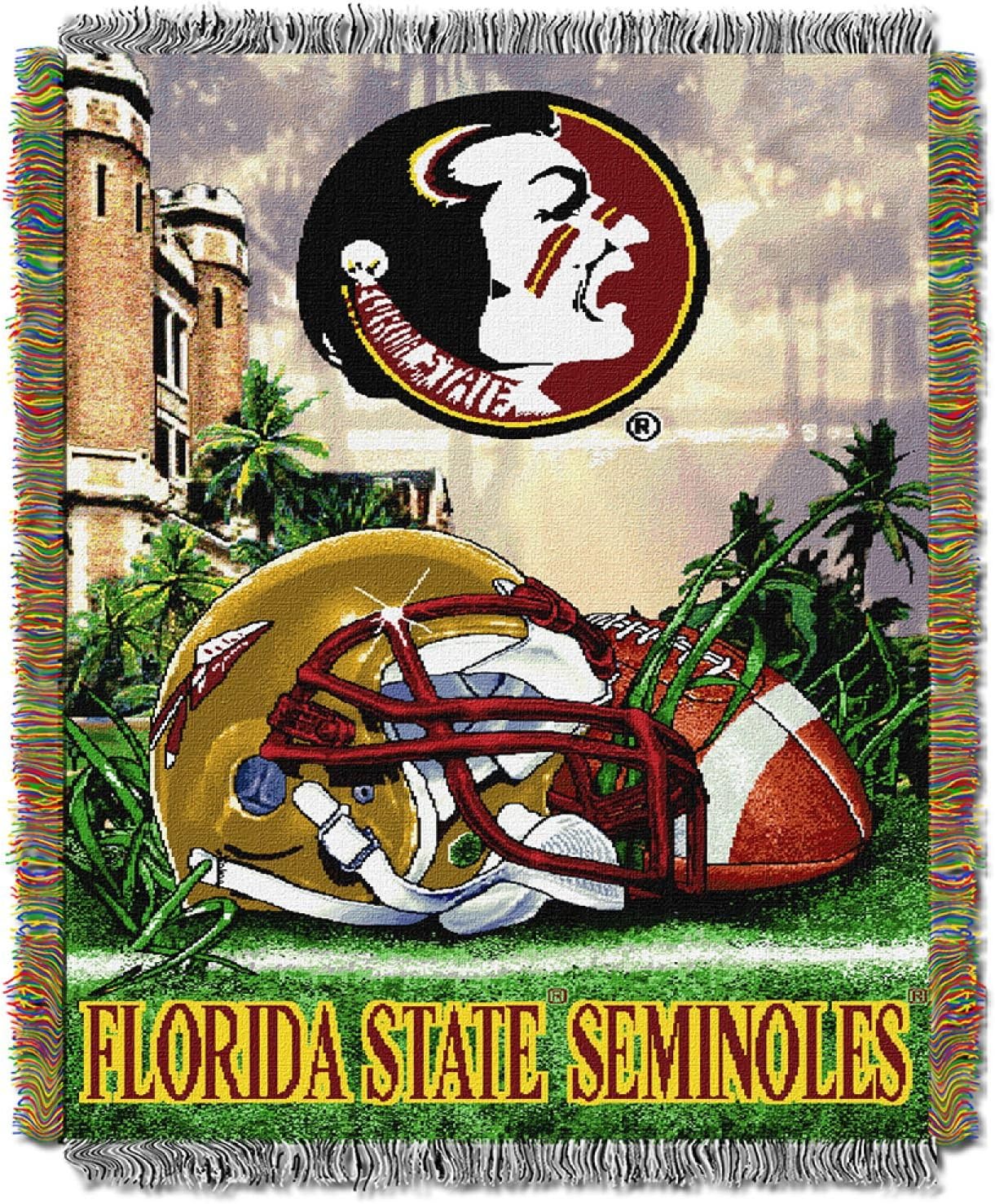 Officially Licensed NCAA Woven Tapestry Throw Blanket, 48in x 60in