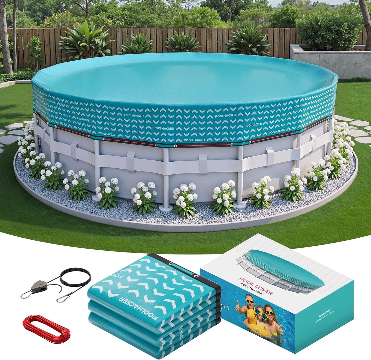 2025 Upgrade 15 ft Winter Pool Cover for Above Ground Pools