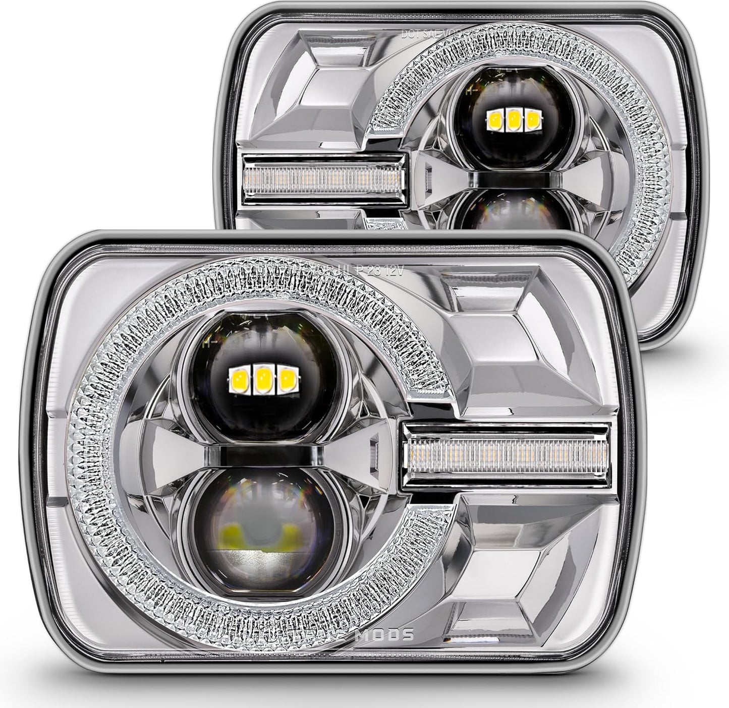 TRUE MODS 5x7 7x6 Inch H6054 Chrome LED HALO Headlights Review