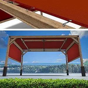 7ft x 13ft Red Pergola Sun Shade Canopy Replacement Cover Review