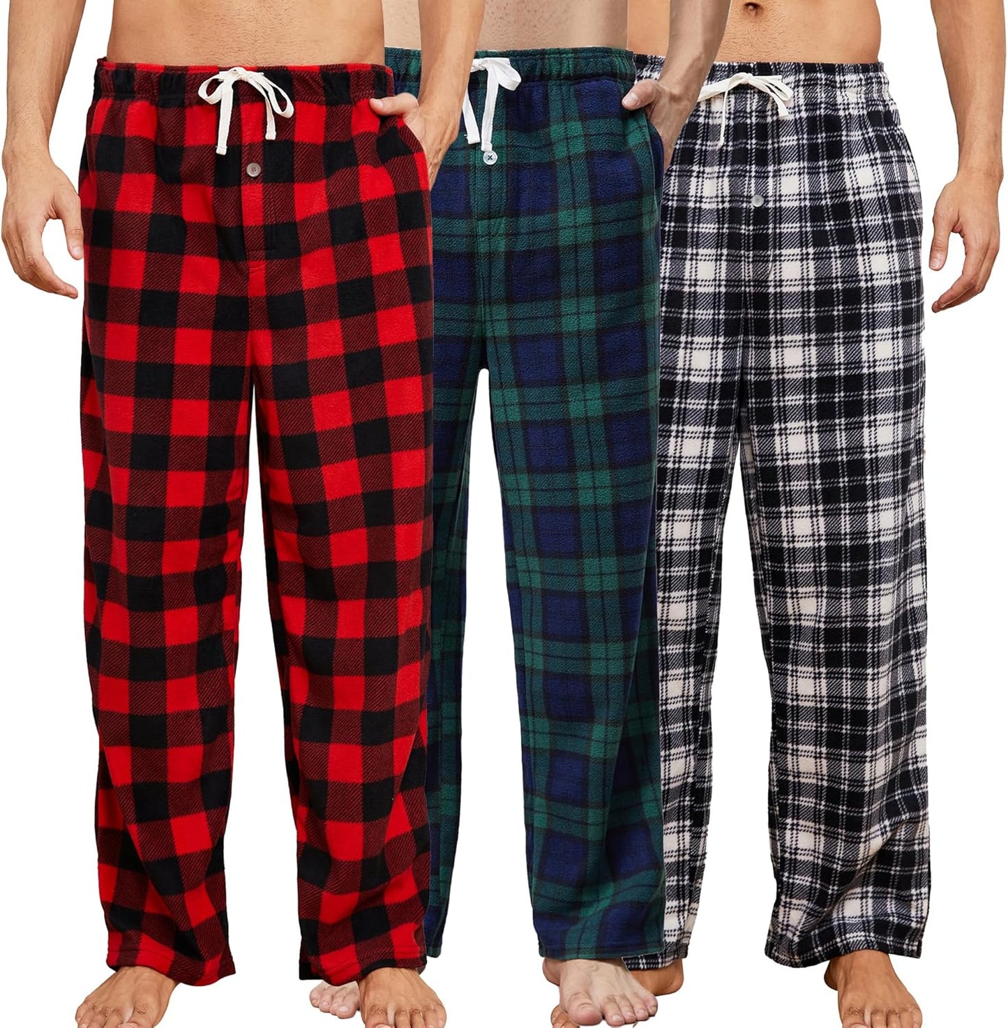 U2SKIIN Fleece Pajama Pants for Men with Pockets and Comfort