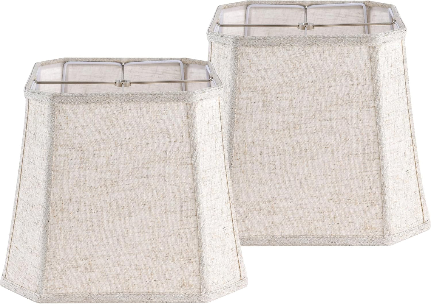 Beige Linen Table Lamp Shades 13 Inch Square Modern Design