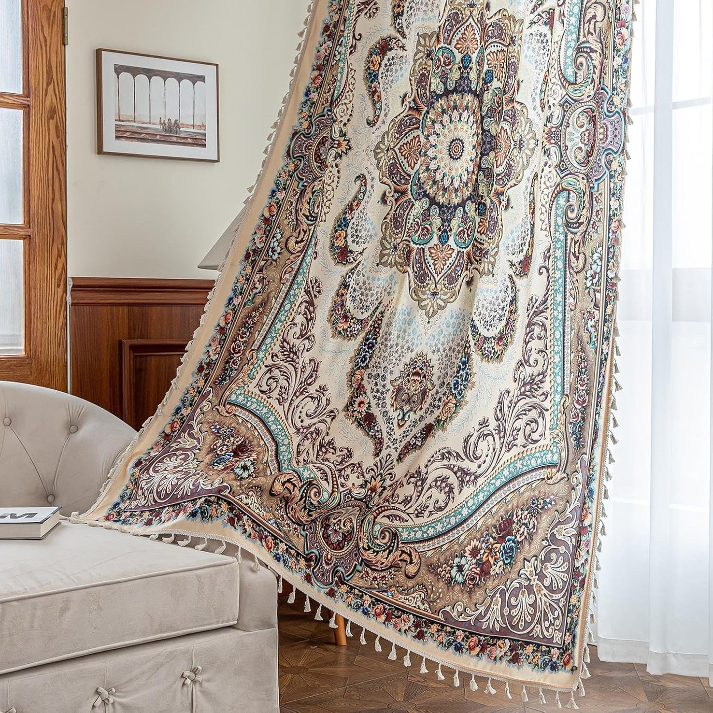 Popular Handicrafts Printed Curtains for Living Room 102 in Long