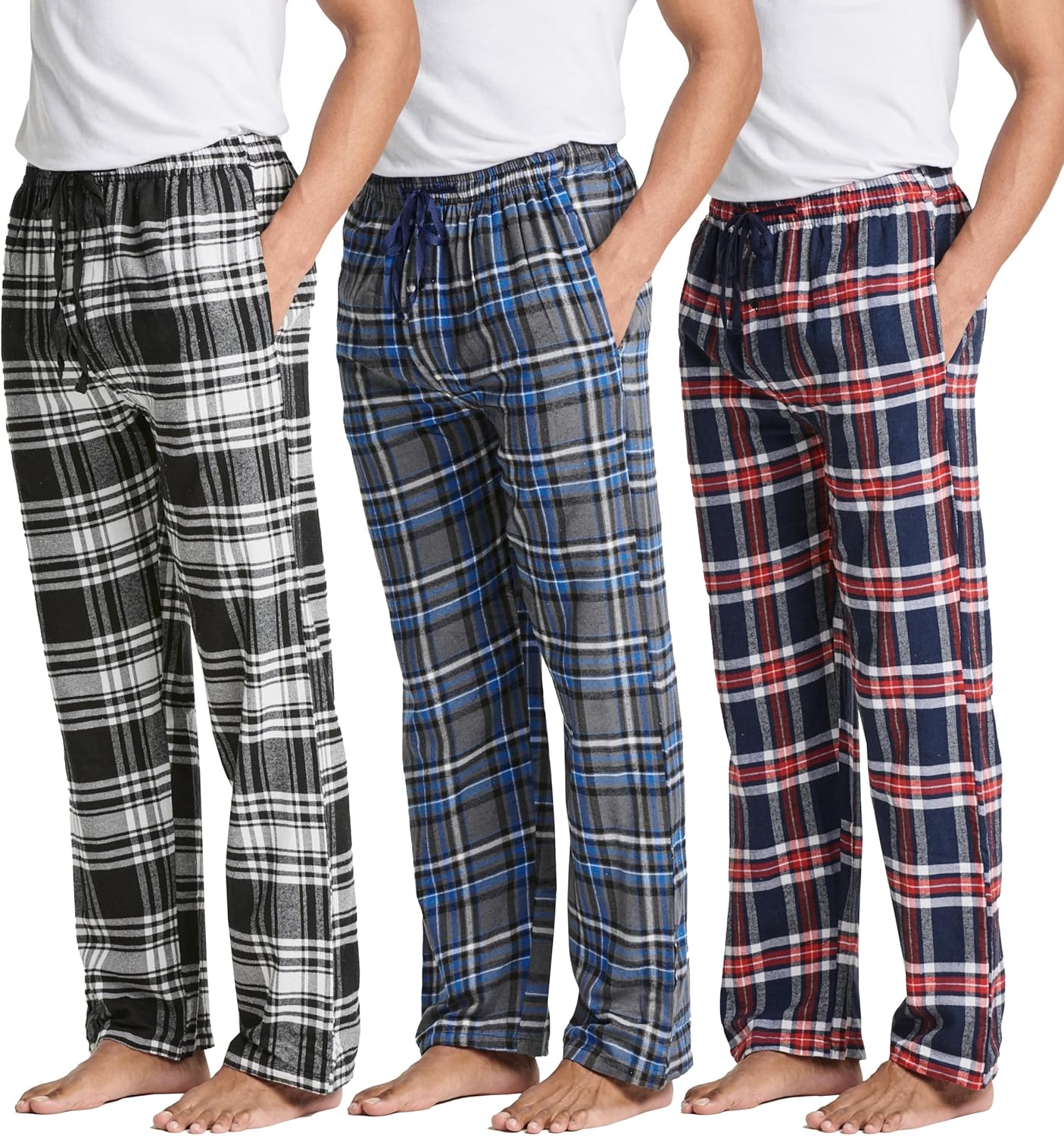 Real Essentials Men's Pajama Pants - Comfortable Lounge Bottoms