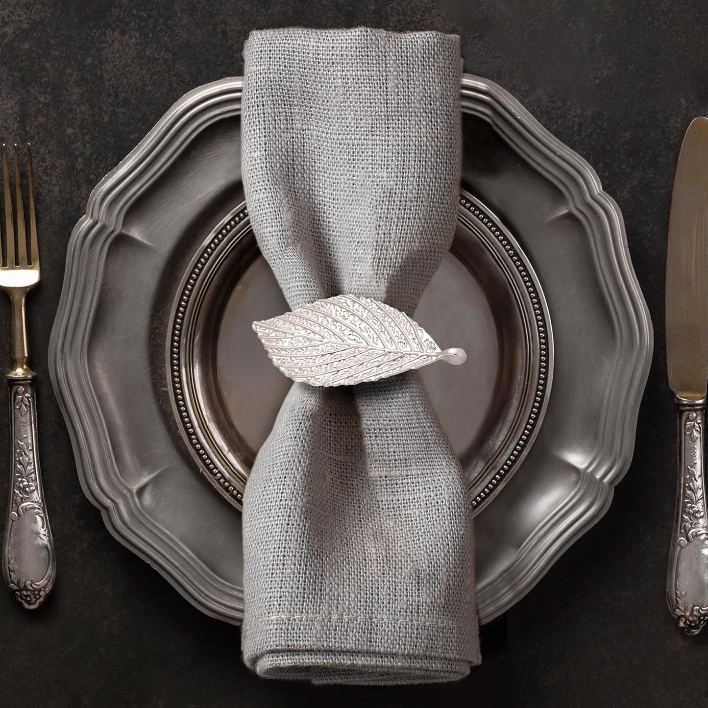 Elegant Gold Napkin Rings Set of 12 for Festive Table Decor