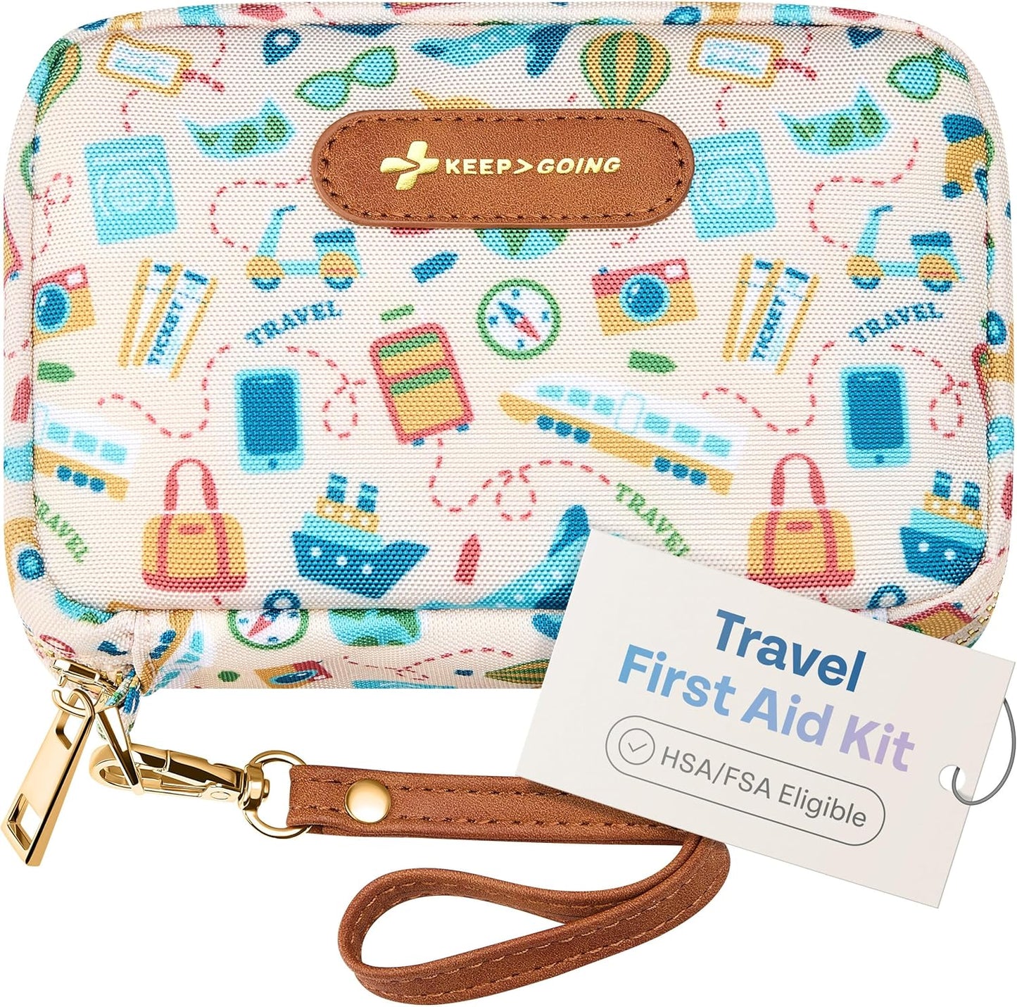 KeepGoing Travel First Aid Kit for Home, Car, Hiking, Camping