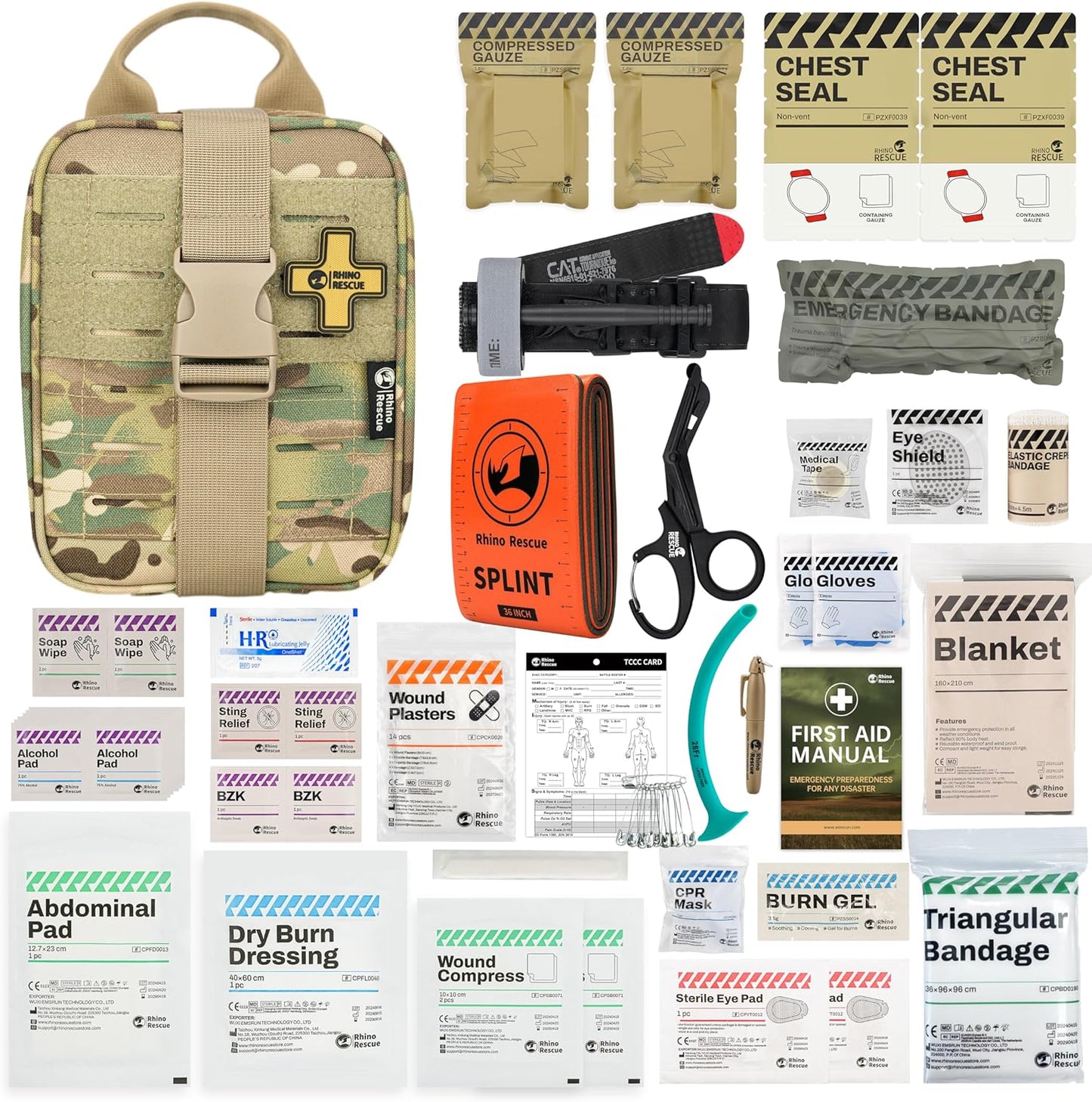 RHINO RESCUE IFAK Trauma Kit for Tactical First Aid Needs