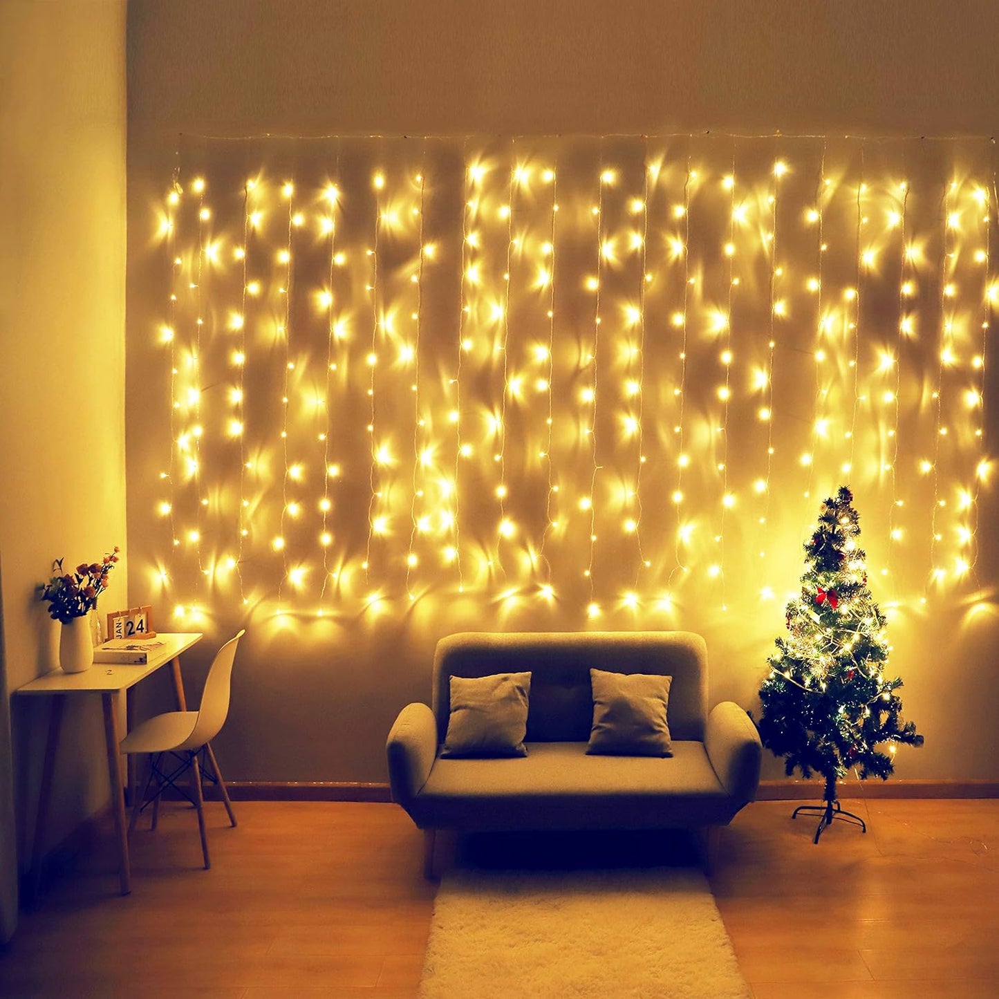 Safe & Sparkling Curtain Lights by HEYFUNi