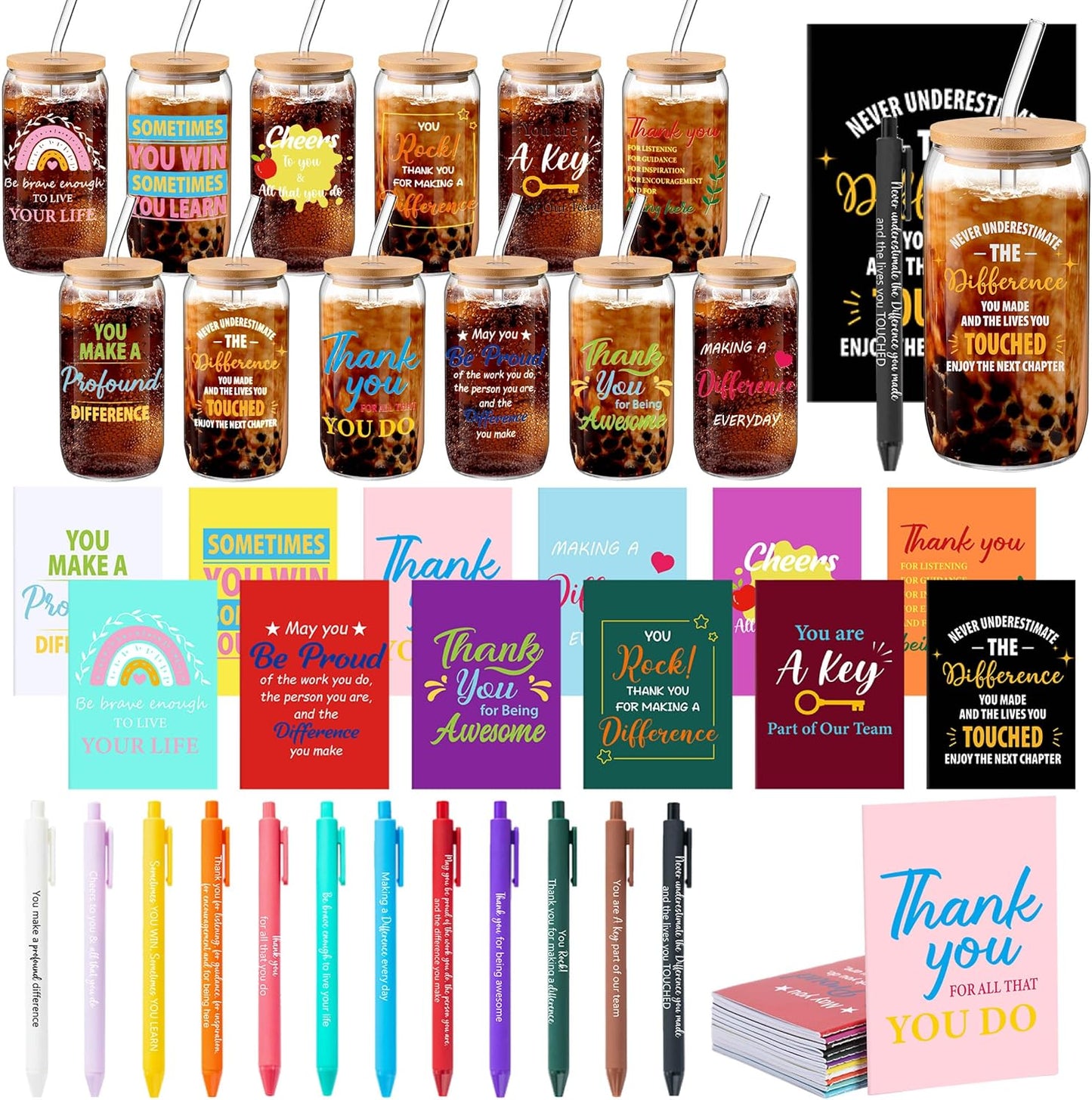 Christmas Employee Appreciation Gift Set with Tumblers and Notebooks