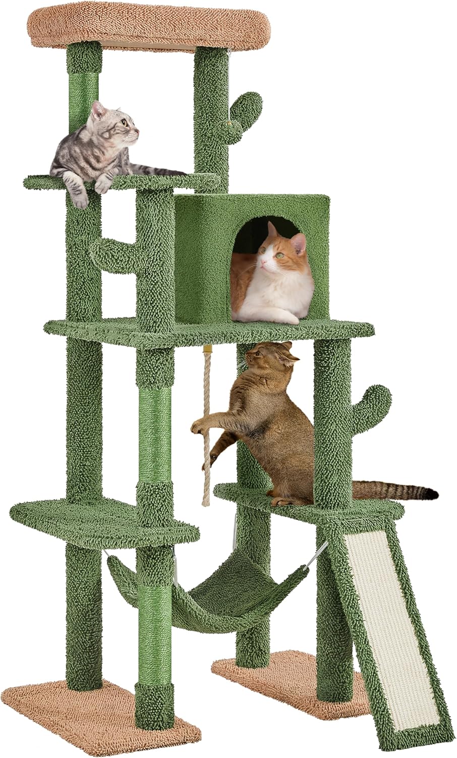 63in Cactus Cat Tree for Climbing, Scratching, and Playing