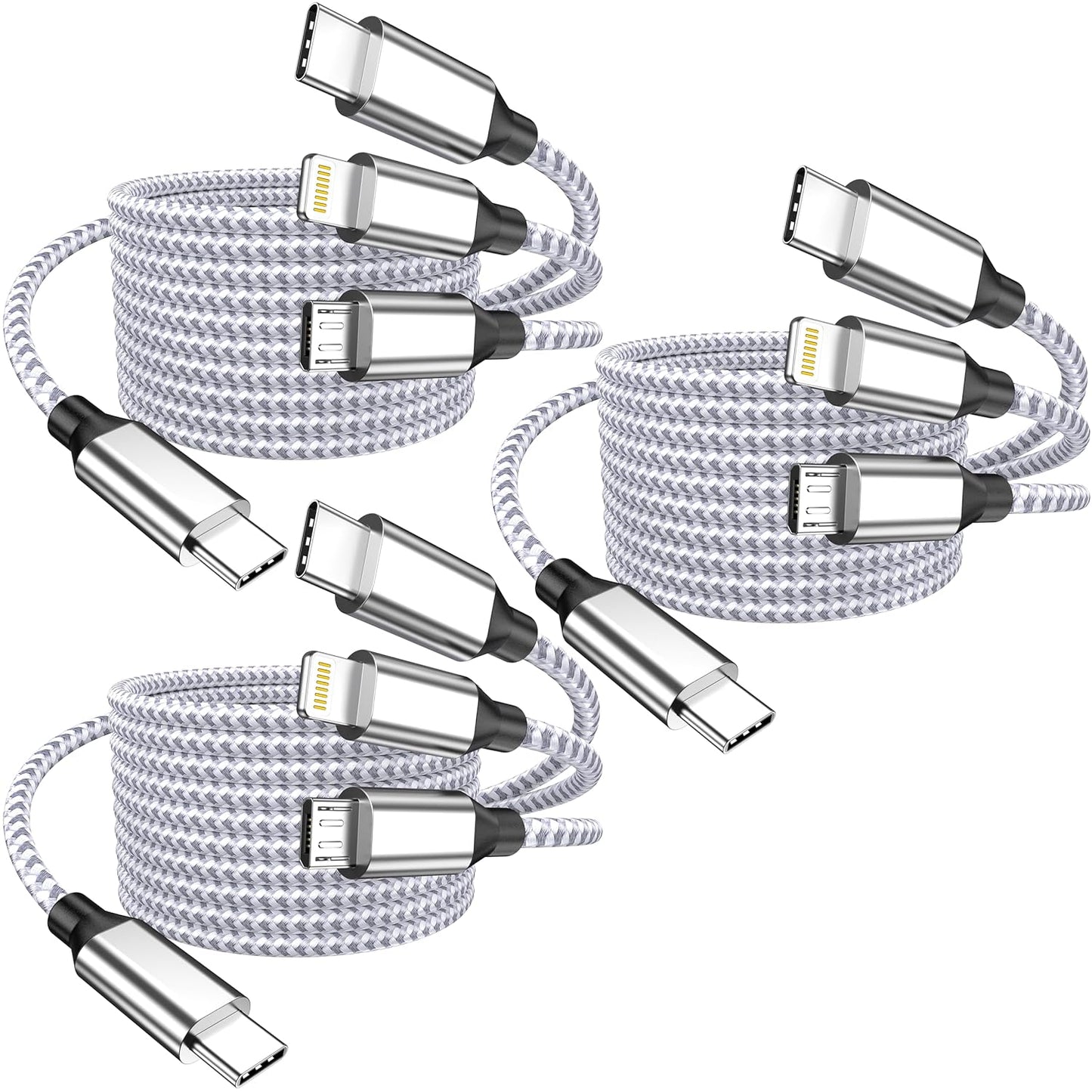 Fast Charging Trio: MFi Certified 3-in-1 Cable