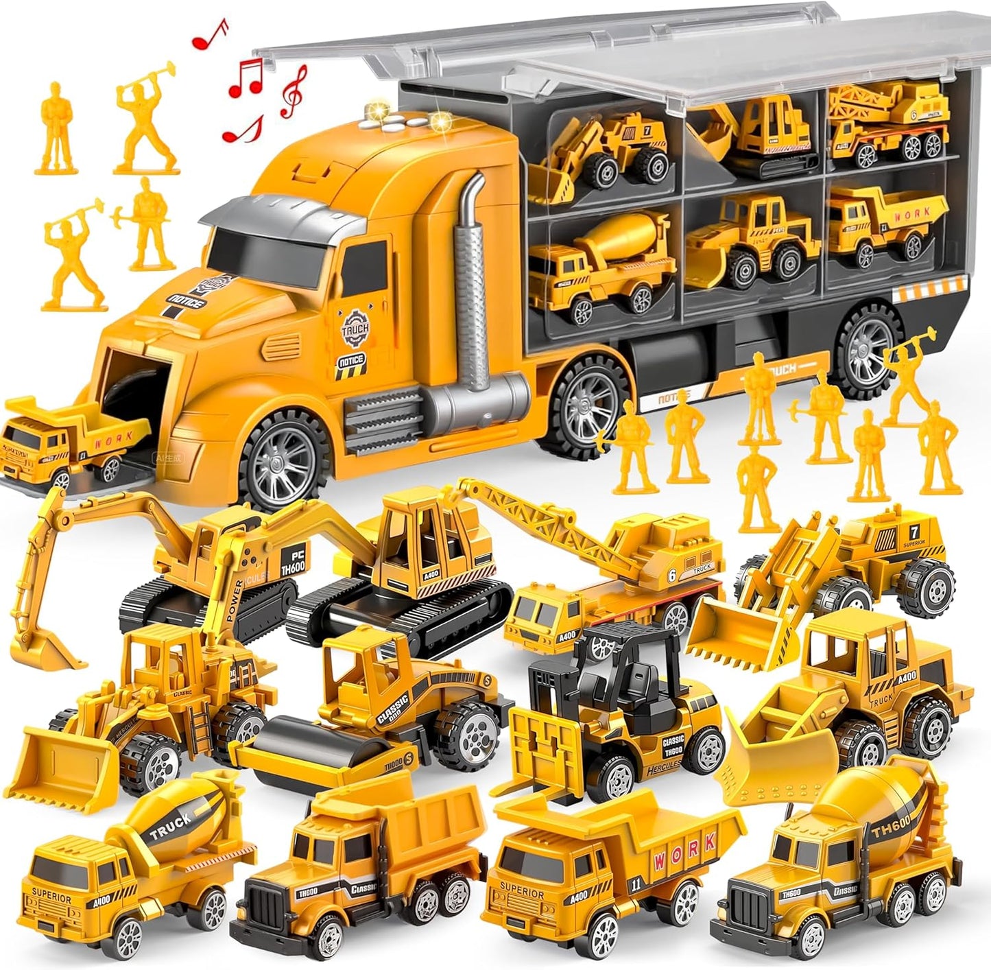 25 in 1 Kids Construction Truck Toy Set for Creative Play