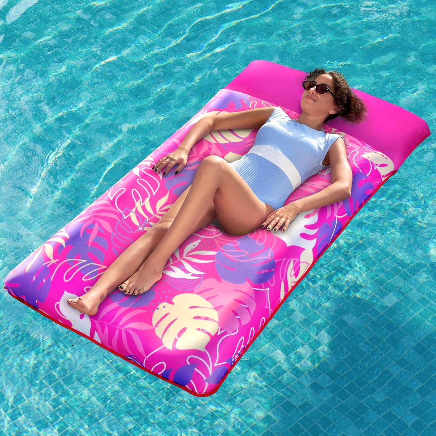 SLOOSH Inflatable Pool Floats Raft - XL Fabric Covered Lounger