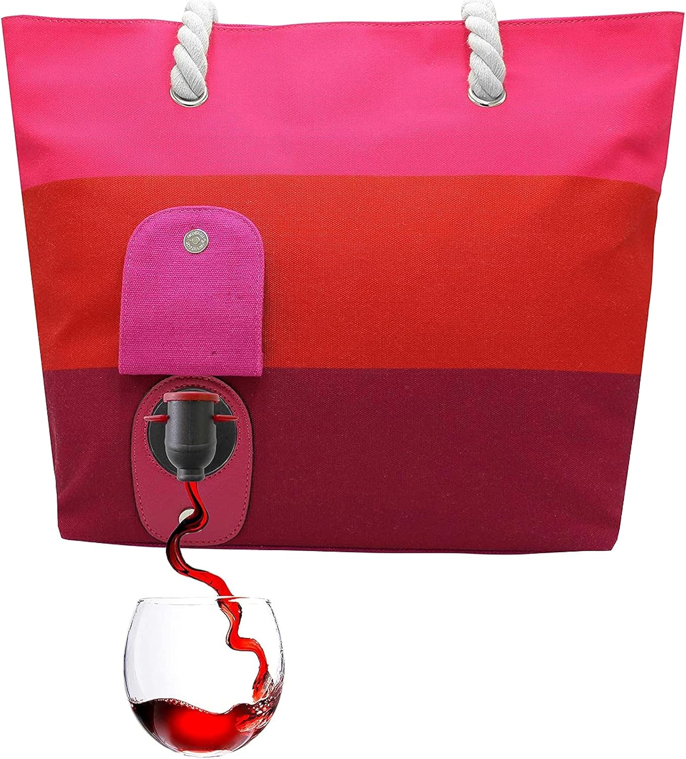 PortoVino Tote Beach Bag - Stylish Wine Purse for Fun Events