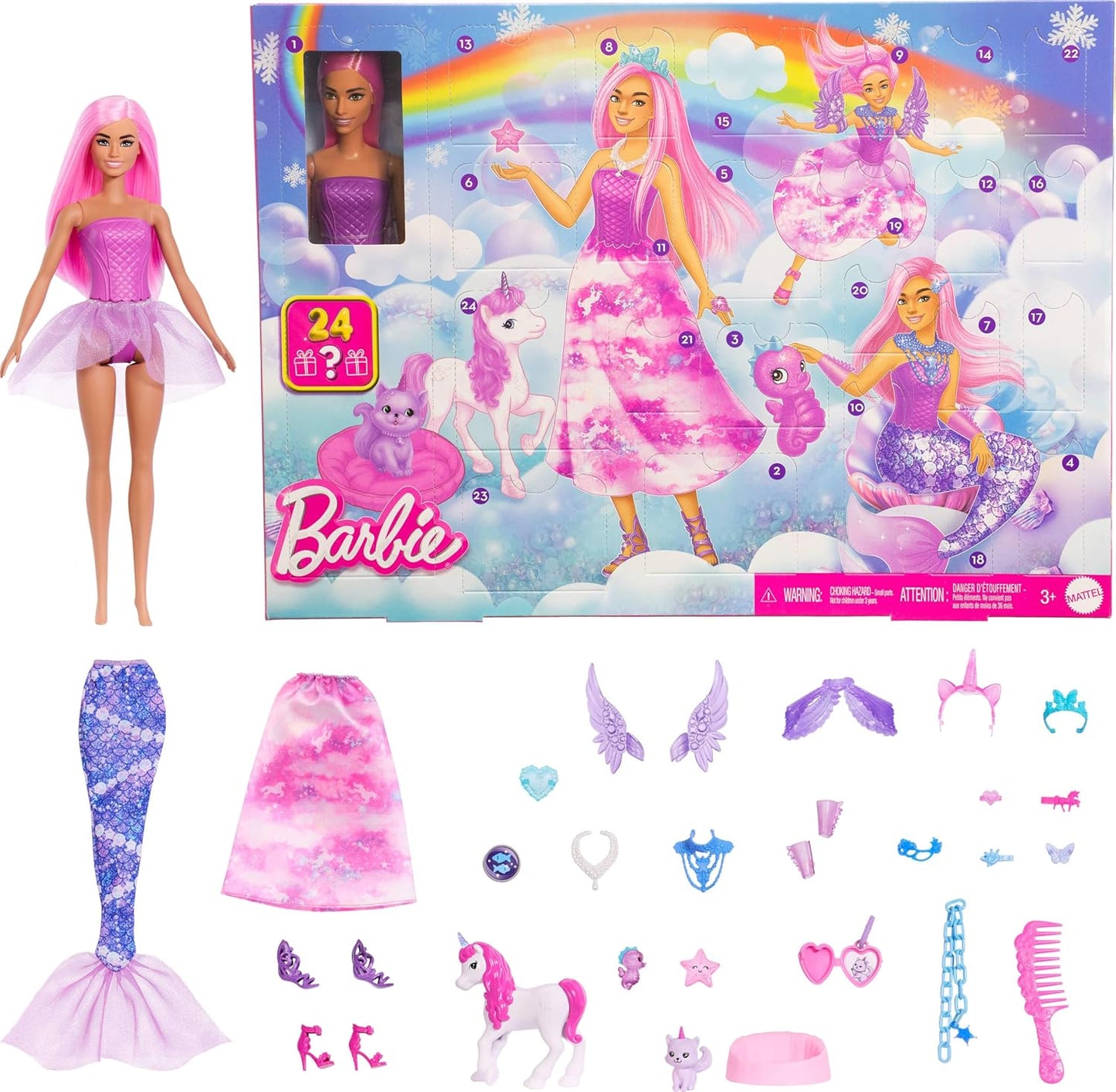 Barbie Advent Calendar with Doll & 24 Surprise Accessories
