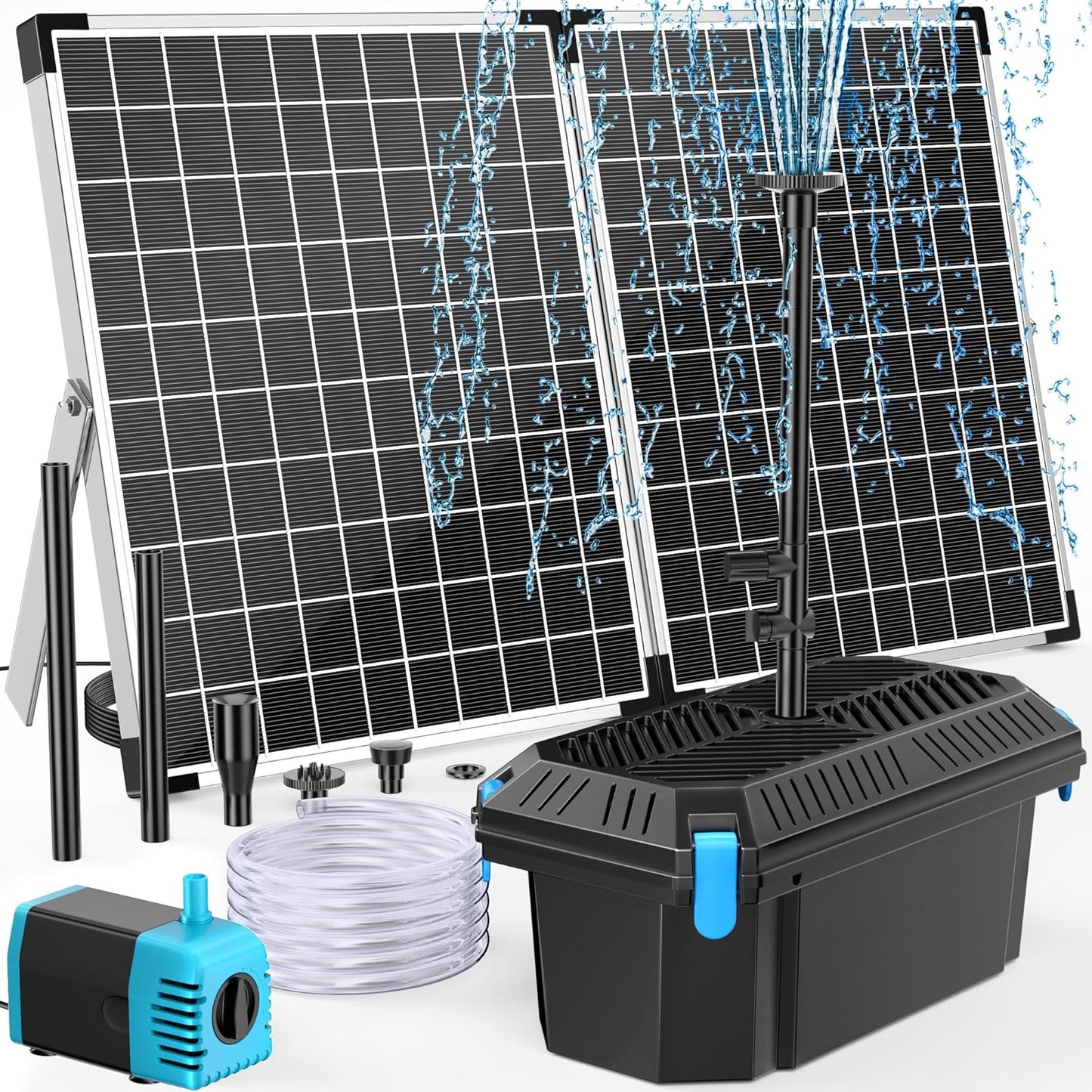 40W Solar Fountain Pump with Pond Filter for Outdoor Ponds
