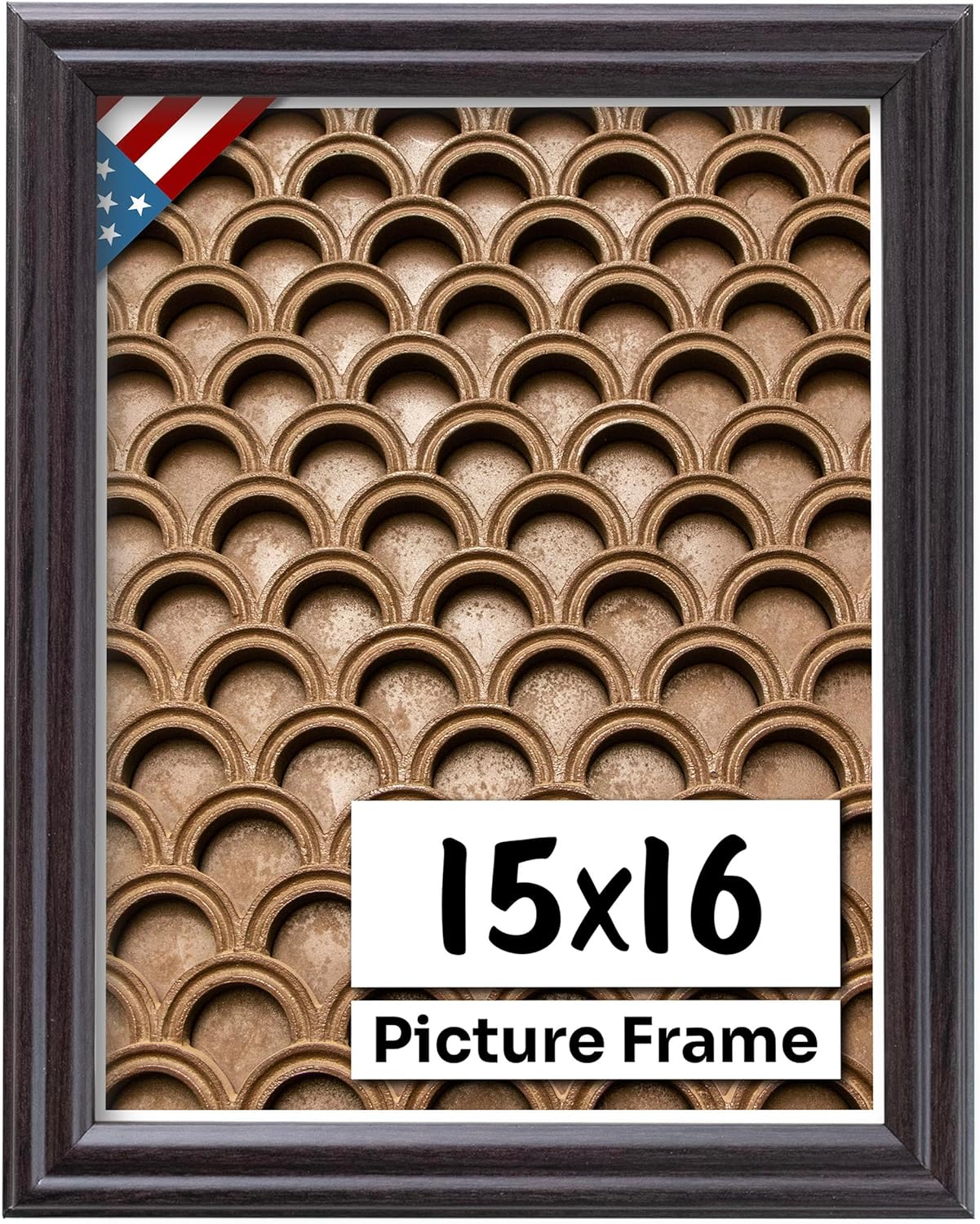 Coffee Brown 15x16 Picture Frame with UV-Blocking Plexiglass
