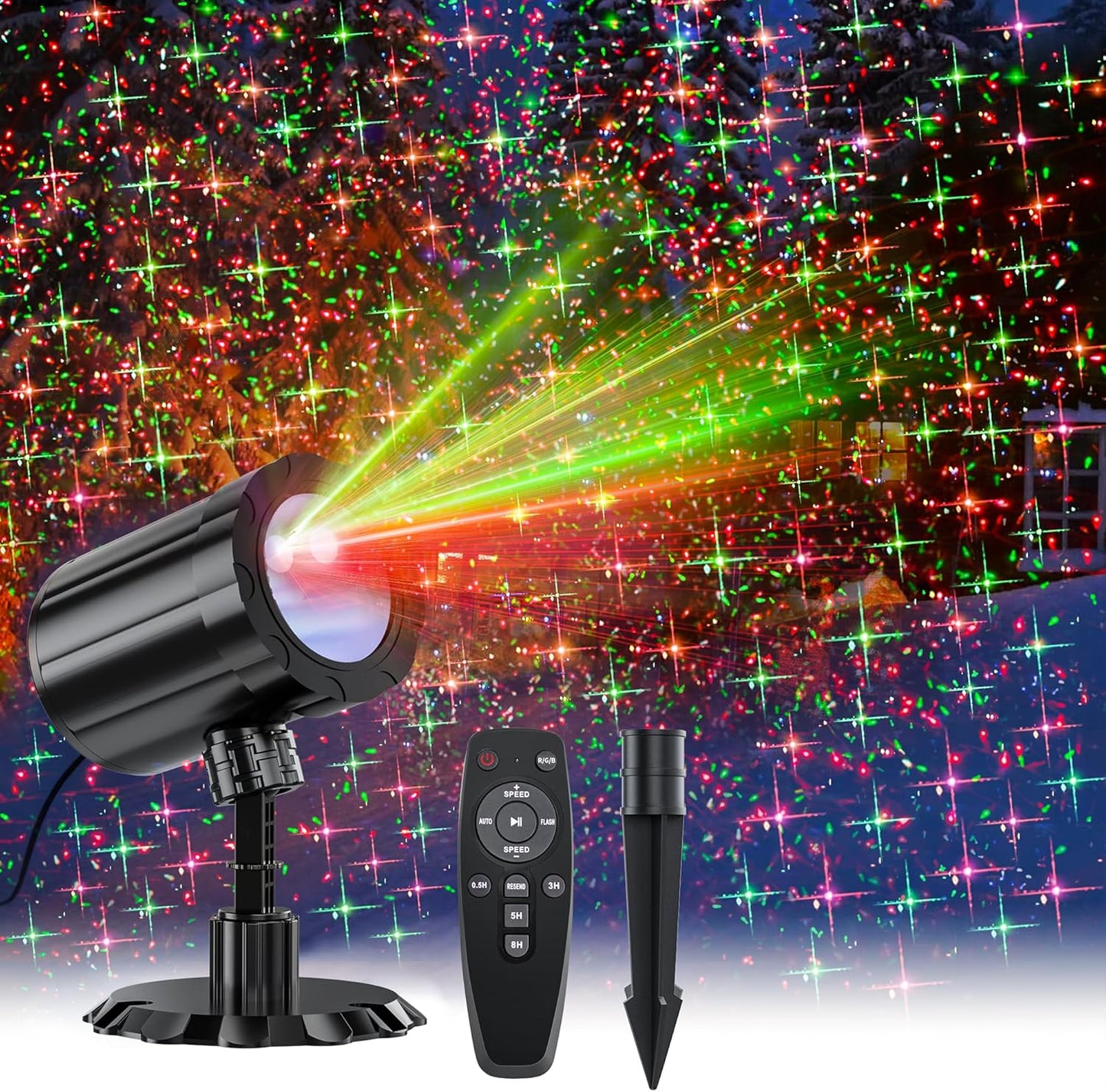 Remote Controlled Outdoor Christmas Projector - Festive Holiday Decor
