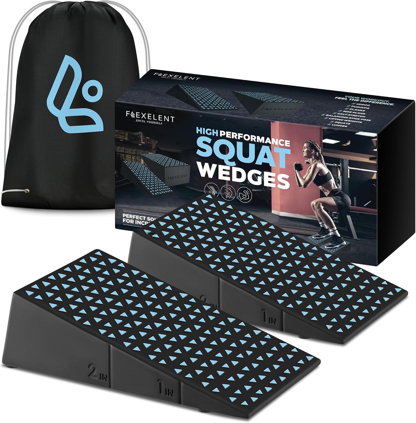 Squat Wedge Block Pair for Enhanced Performance and Mobility