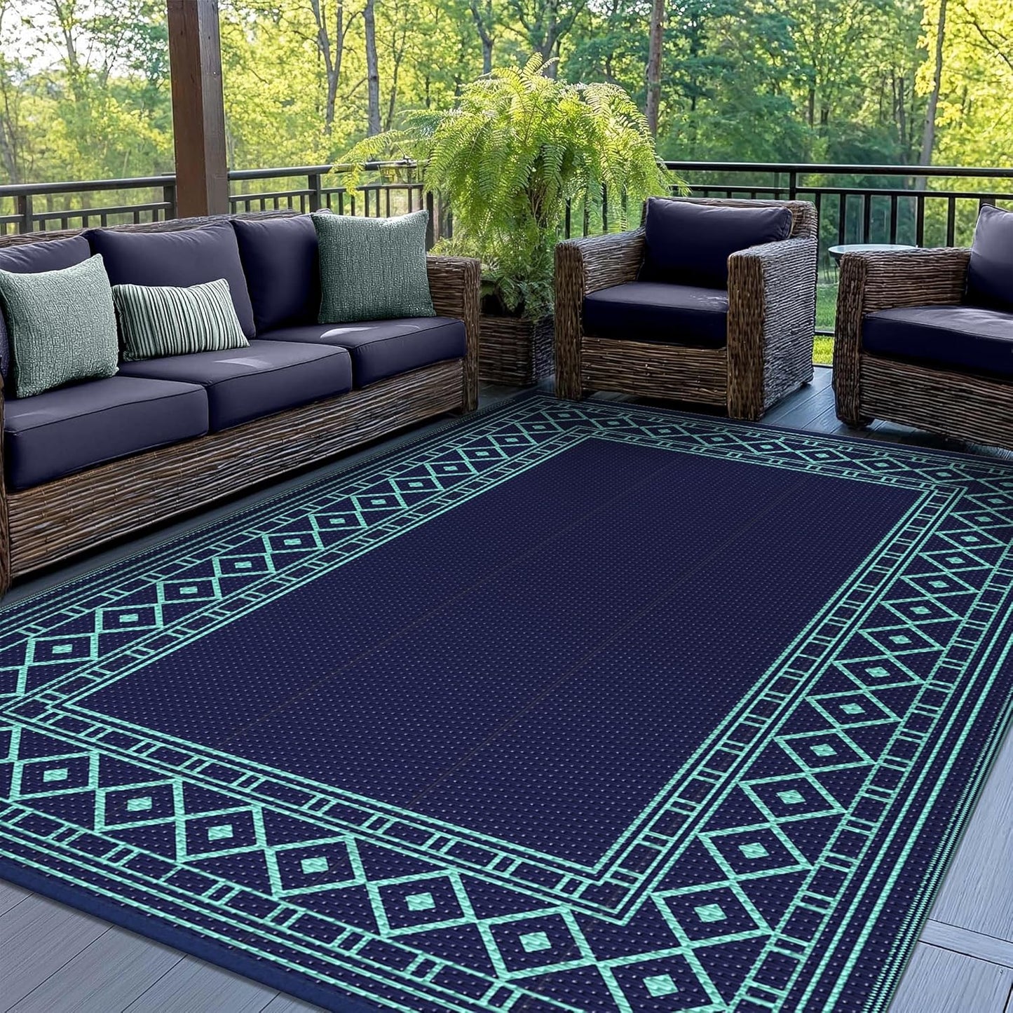 GENIMO Outdoor Rug Waterproof 6ftx9ft for Stylish Fall Decor
