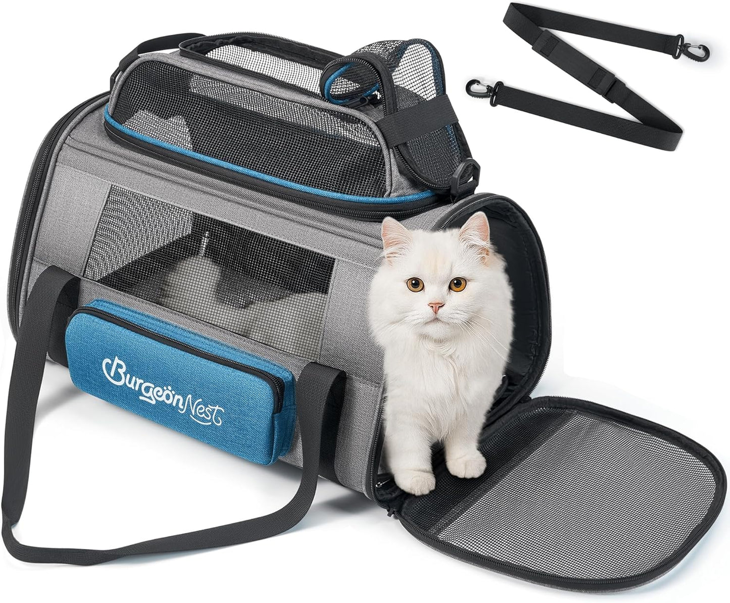 BurgeonNest Expandable Pet Carrier for Dogs and Cats Travel
