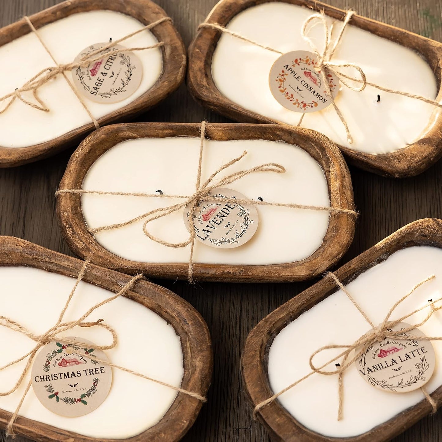 Wood Dough Bowl Candles - Natural Soy Wax & Essential Oils